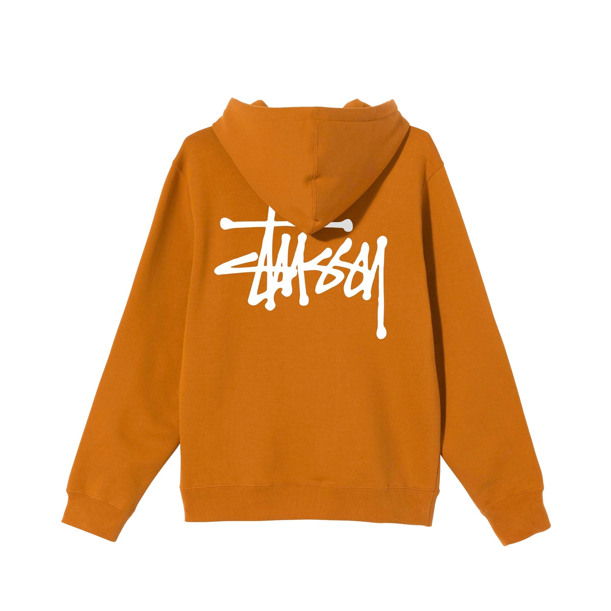 Men Basic Stussy Zip Caramel Hoodie Stussy оригінал – Купити в Україні – вид ззаду