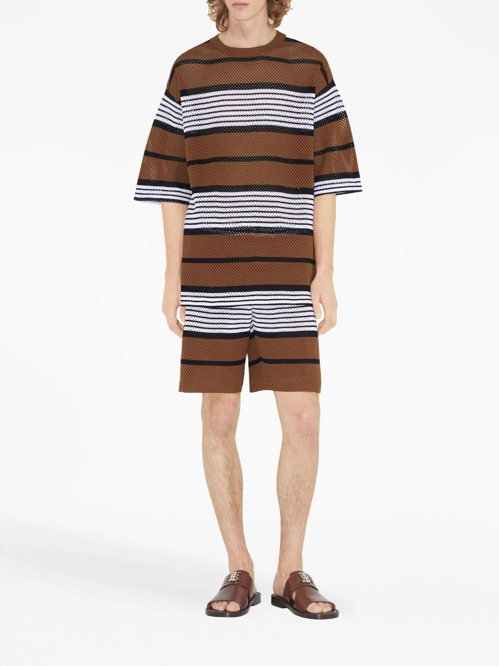 Stripe-Print Oversized T-Shirt Burberry оригінал – Купити в Україні – вид ззаду