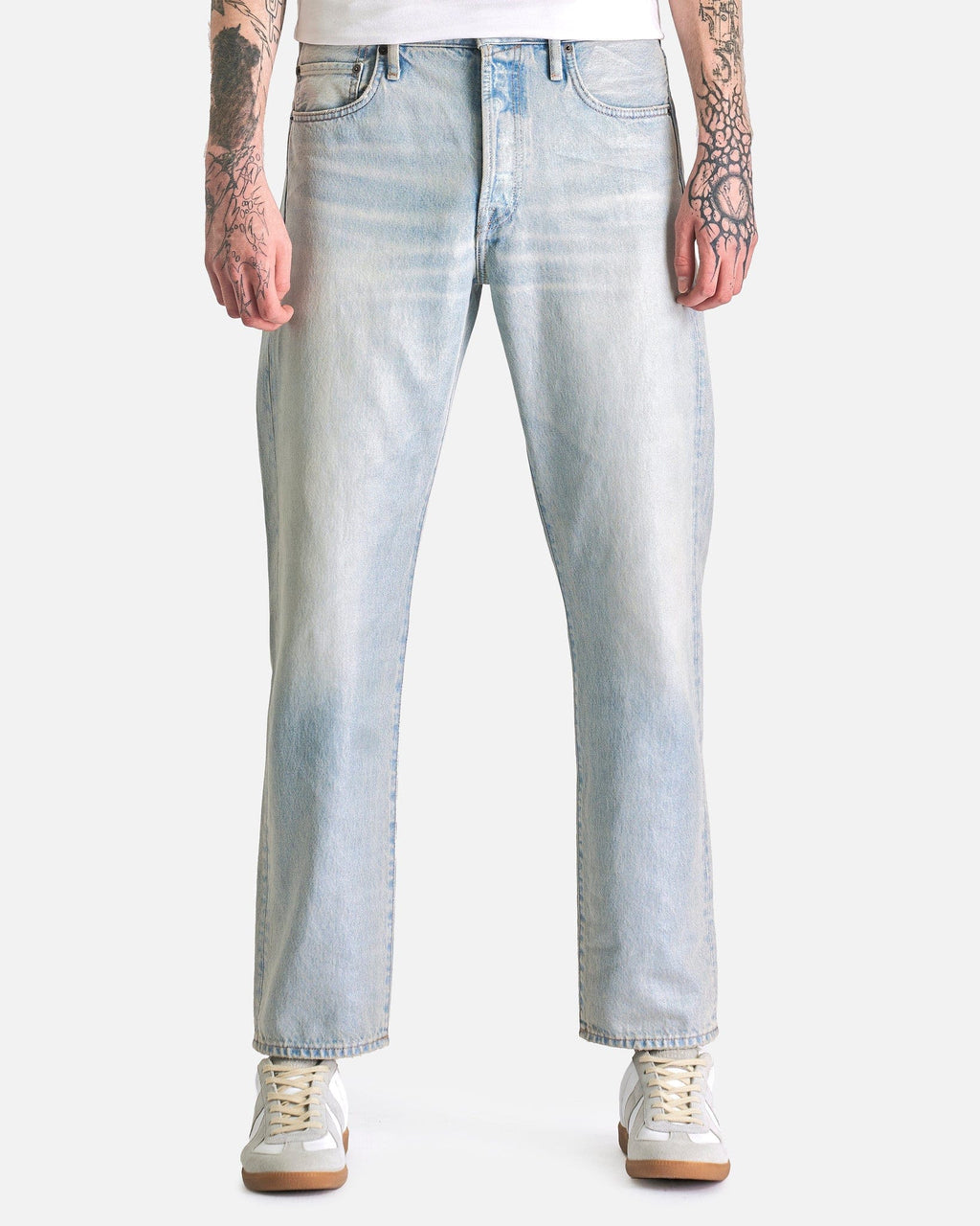 Оригінальна 1996 Holo Mermaid Denim In Light Blue Acne studios – боковий вид