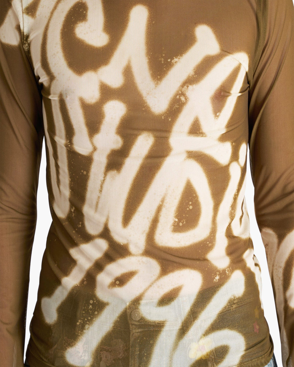 1996 Sheer Logo Long Sleeve In Dark Khaki Green Acne studios – Гарантія оригінальності – збільшений вид