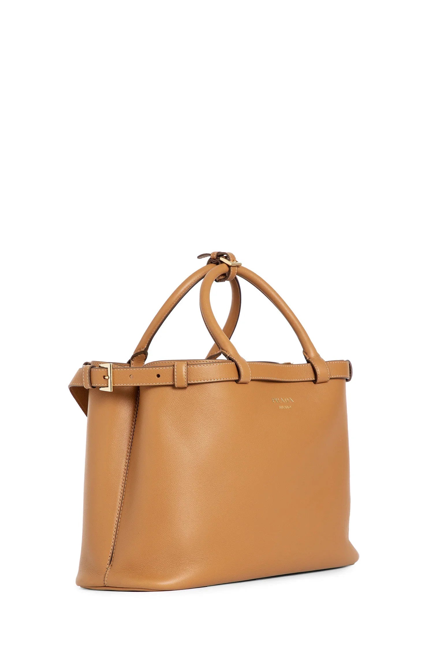 Woman Brown Tote Bags Prada – Гарантія оригінальності – вид ззаду