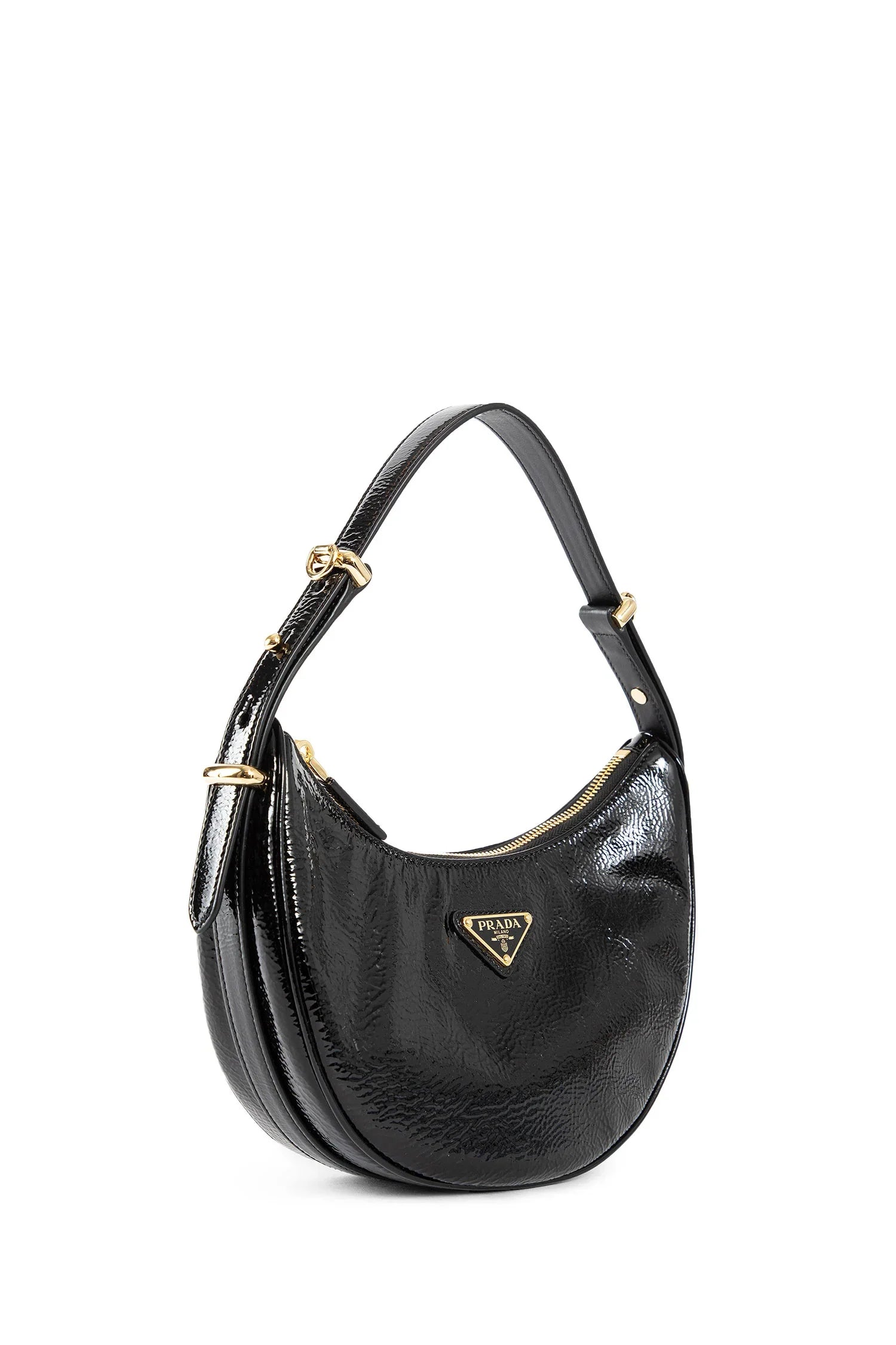 Оригінальна Arqué Naplak Patent Leather Shoulder Bag Prada – вид ззаду