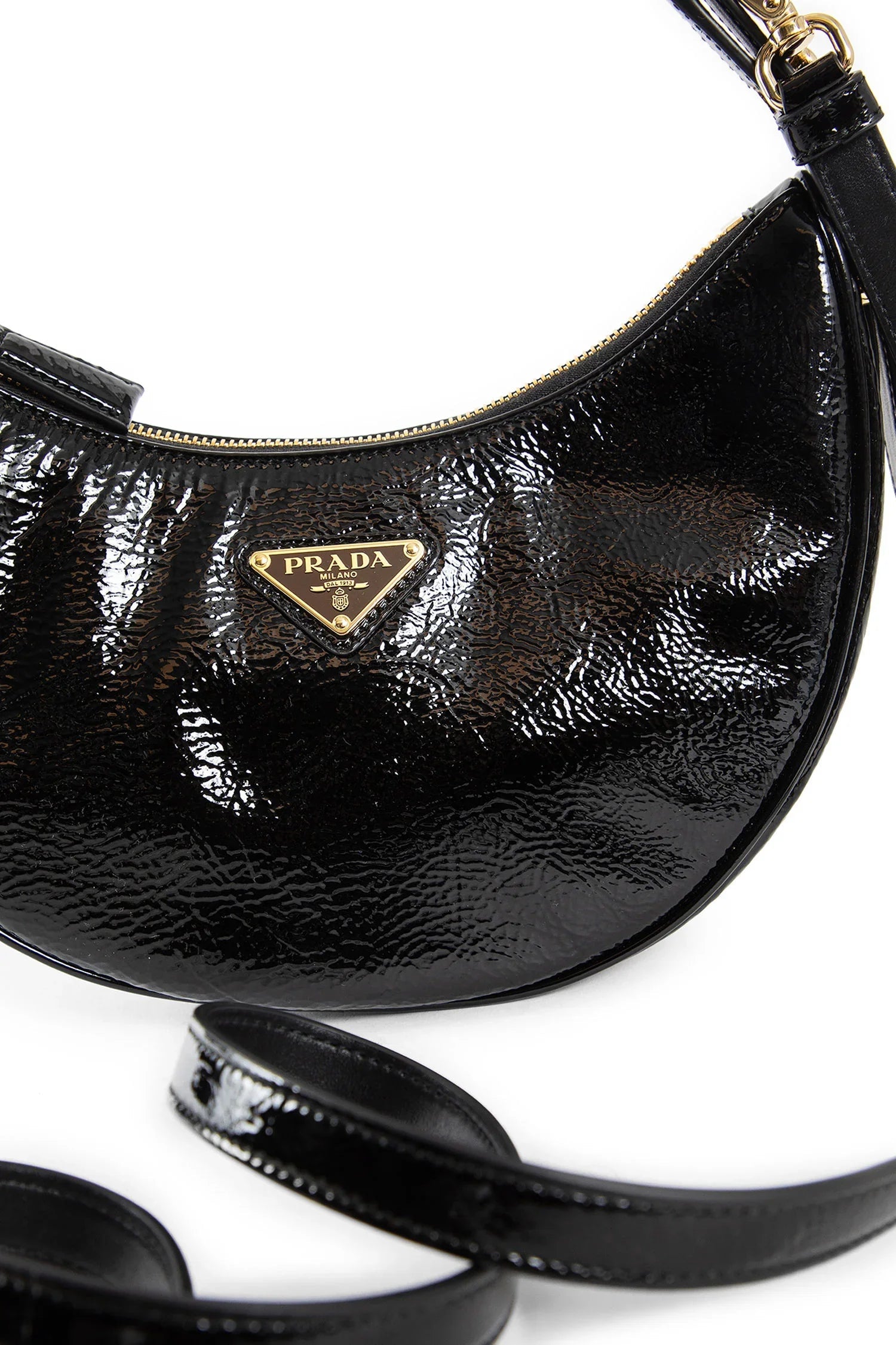 Оригінальна Arqué Naplak Patent Leather Shoulder Bag Prada – збільшений вид
