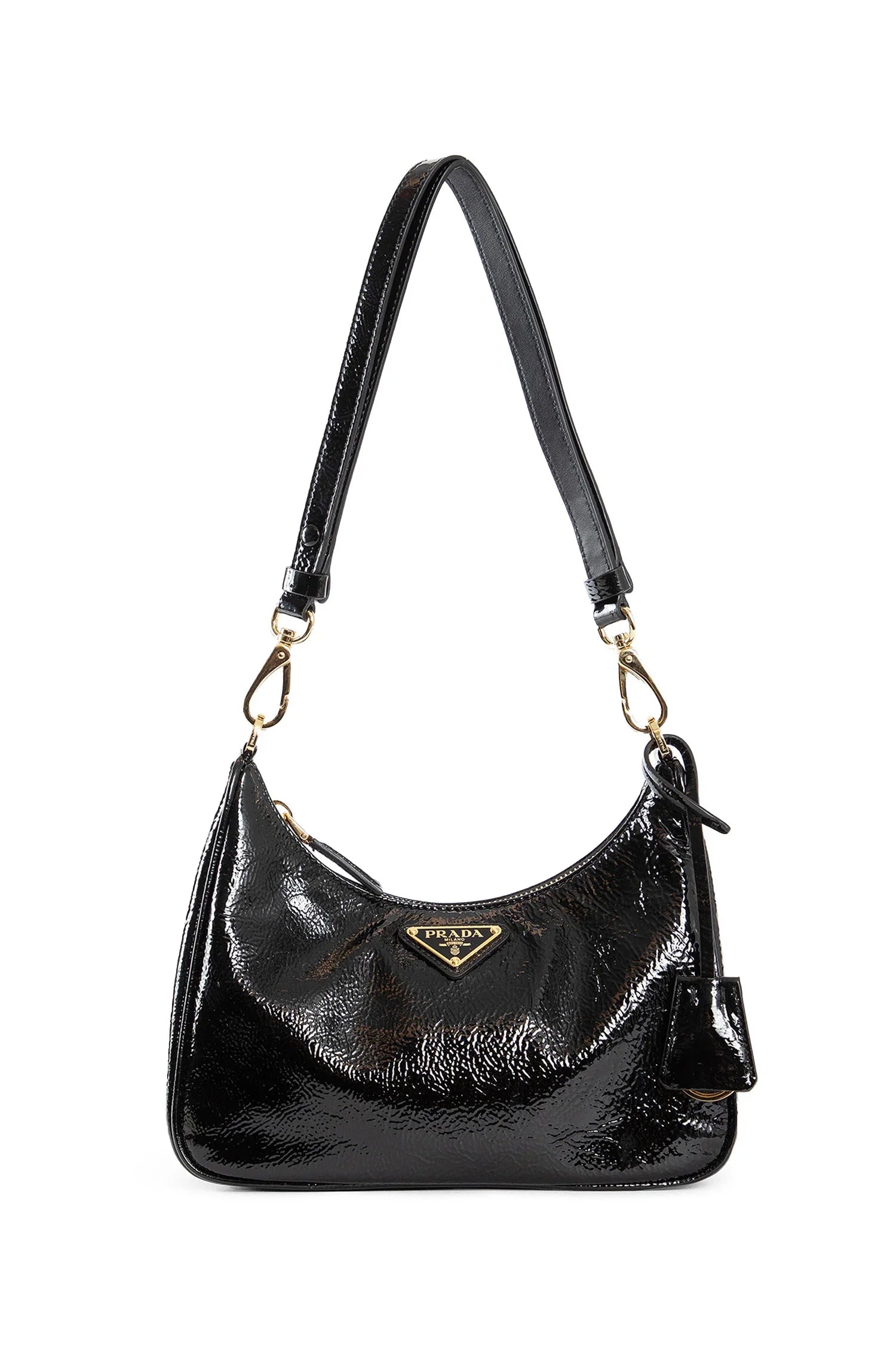 Woman Black Mini Bags Prada – Гарантія оригінальності – боковий вид