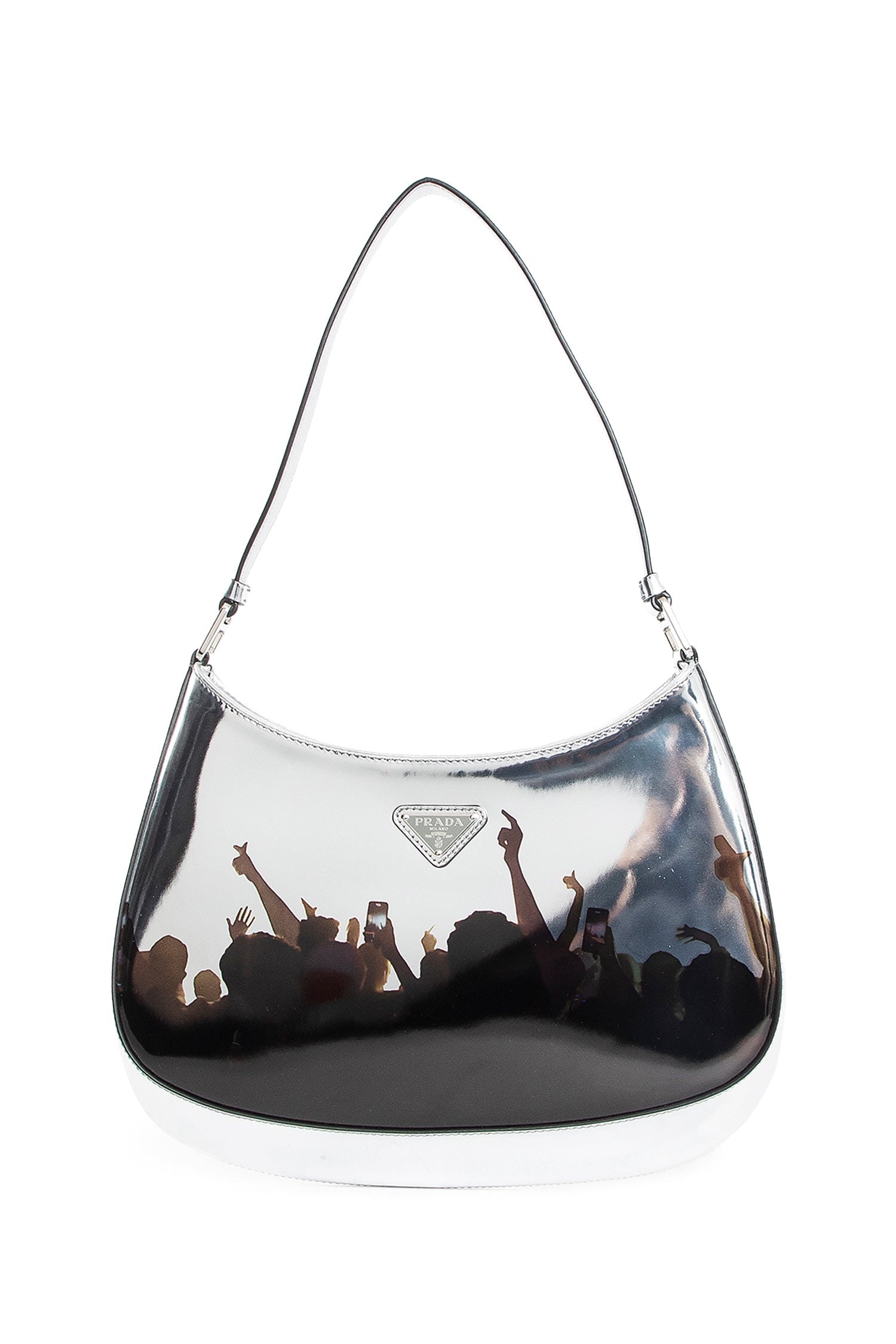 Cleo Printed Brushed Leather Shoulder Bag Prada – Гарантія оригінальності – боковий вид