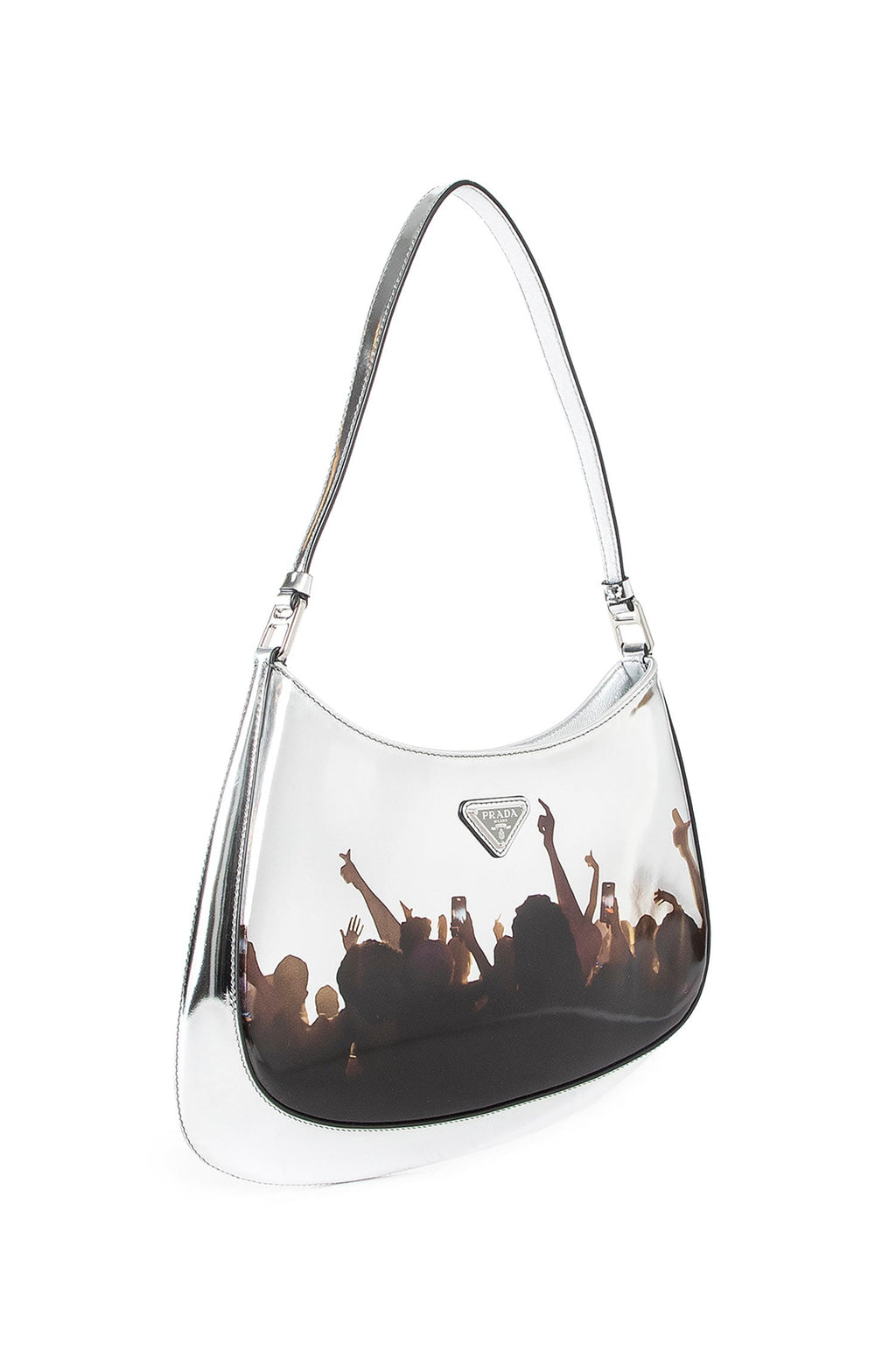Cleo Printed Brushed Leather Shoulder Bag Prada – Гарантія оригінальності – вид ззаду