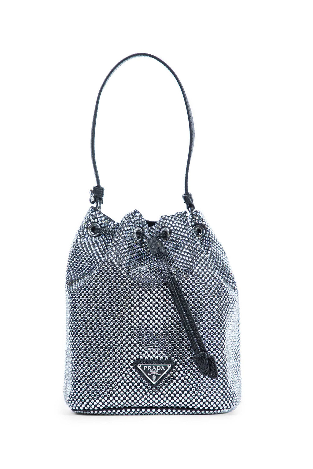 Satin And Crystals Bucket Bag Prada оригінал – Купити в Україні – боковий вид