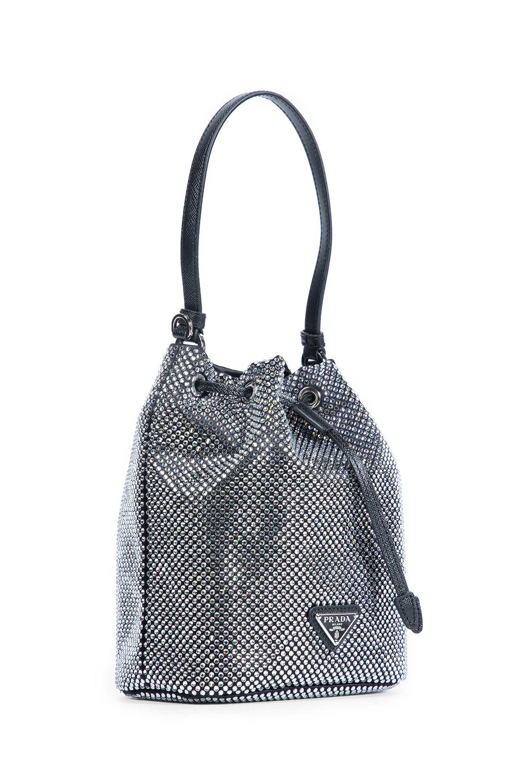 Satin And Crystals Bucket Bag Prada оригінал – Купити в Україні – вид ззаду