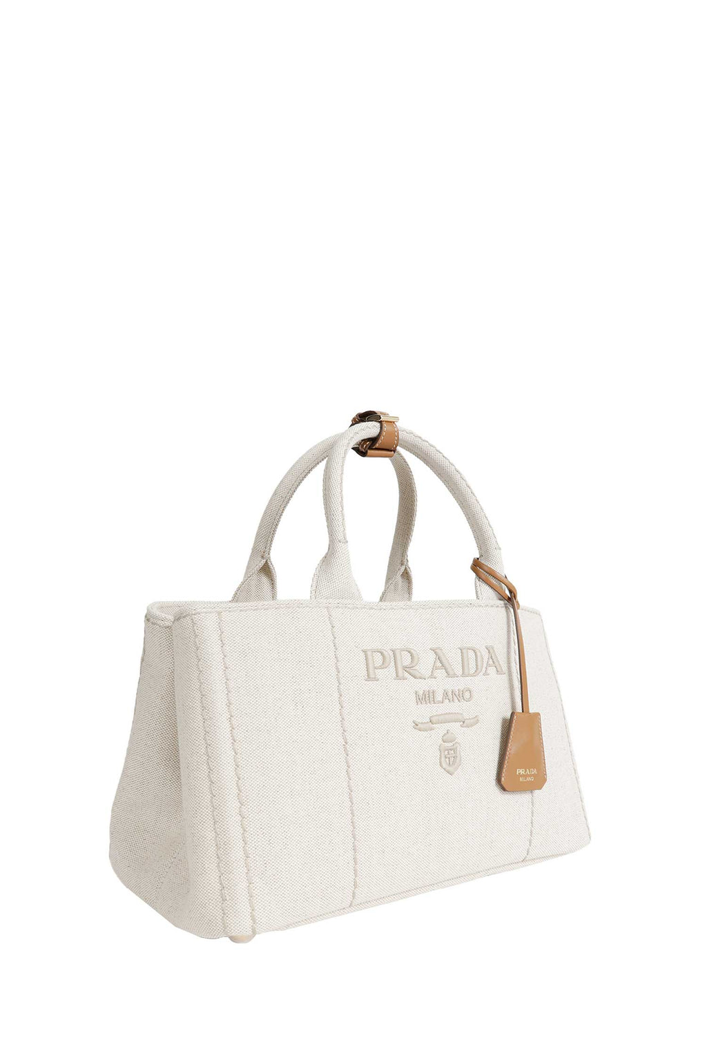 Jardinière Large Linen Blend Handbag Prada – Гарантія оригінальності – вид ззаду
