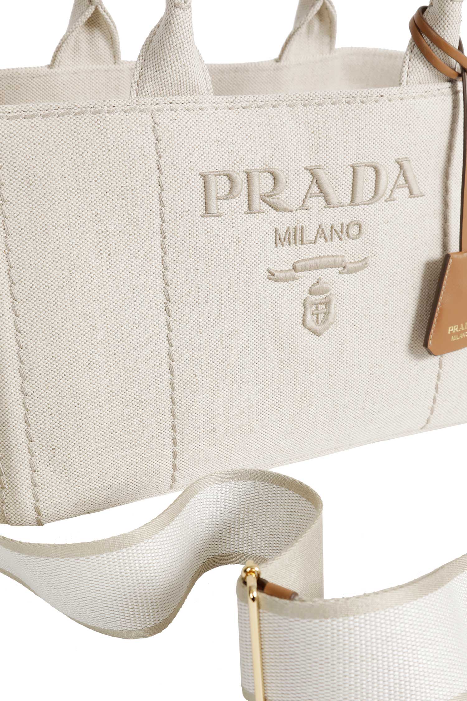 Jardinière Large Linen Blend Handbag Prada – Гарантія оригінальності – збільшений вид