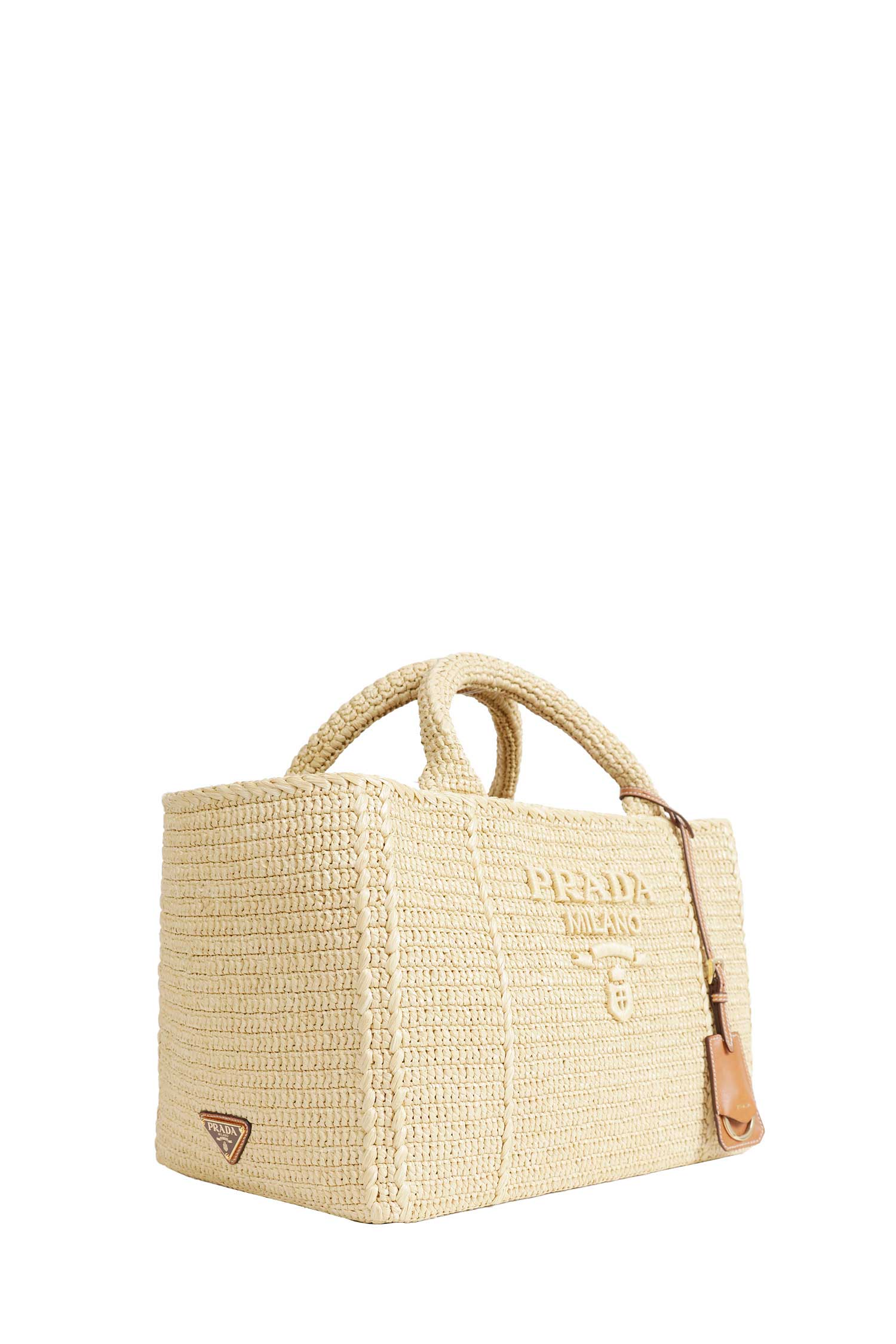 Large Crochet Tote Bag Prada – Гарантія оригінальності – вид ззаду