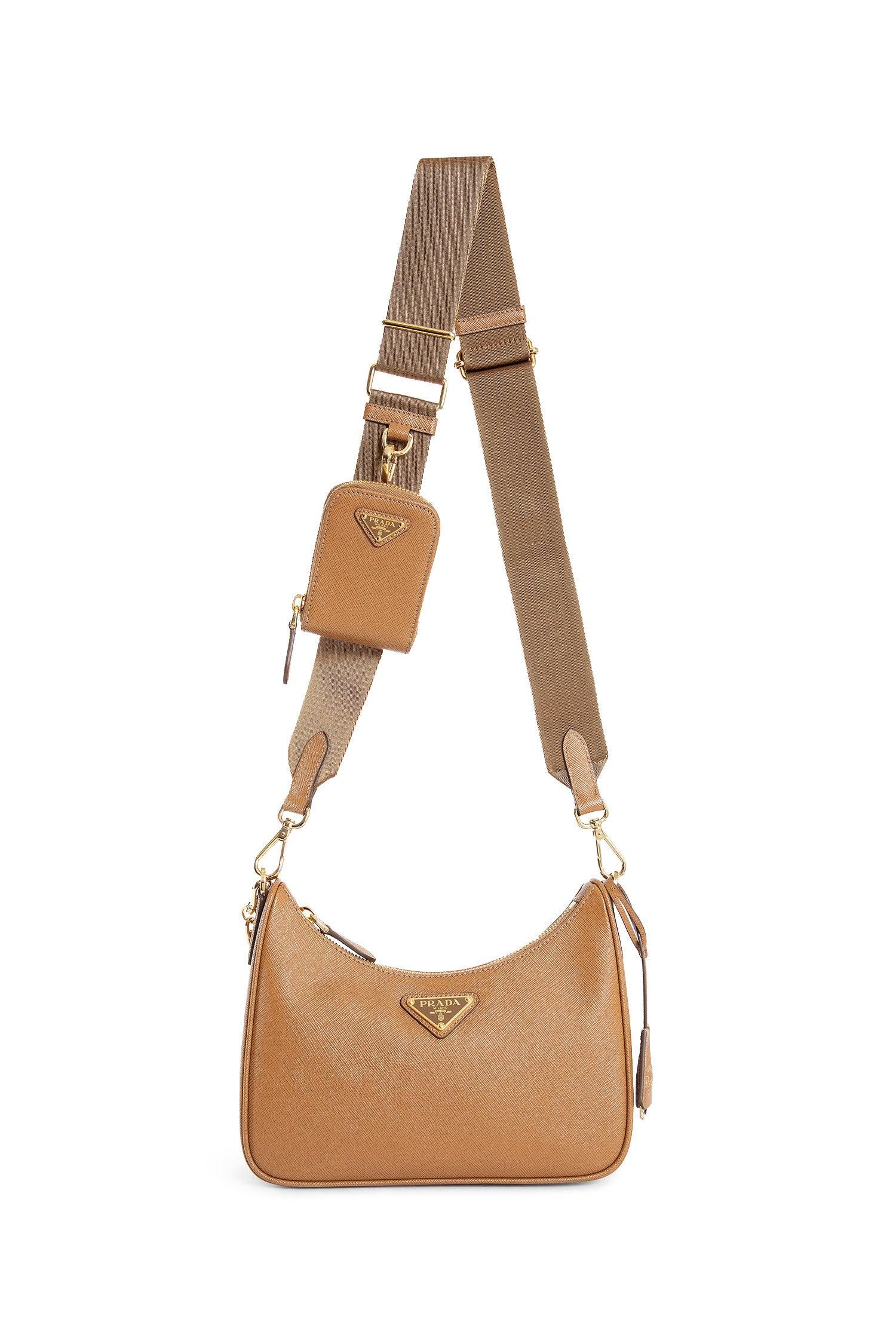 Woman Brown Crossbody Bags Prada – Гарантія оригінальності – боковий вид