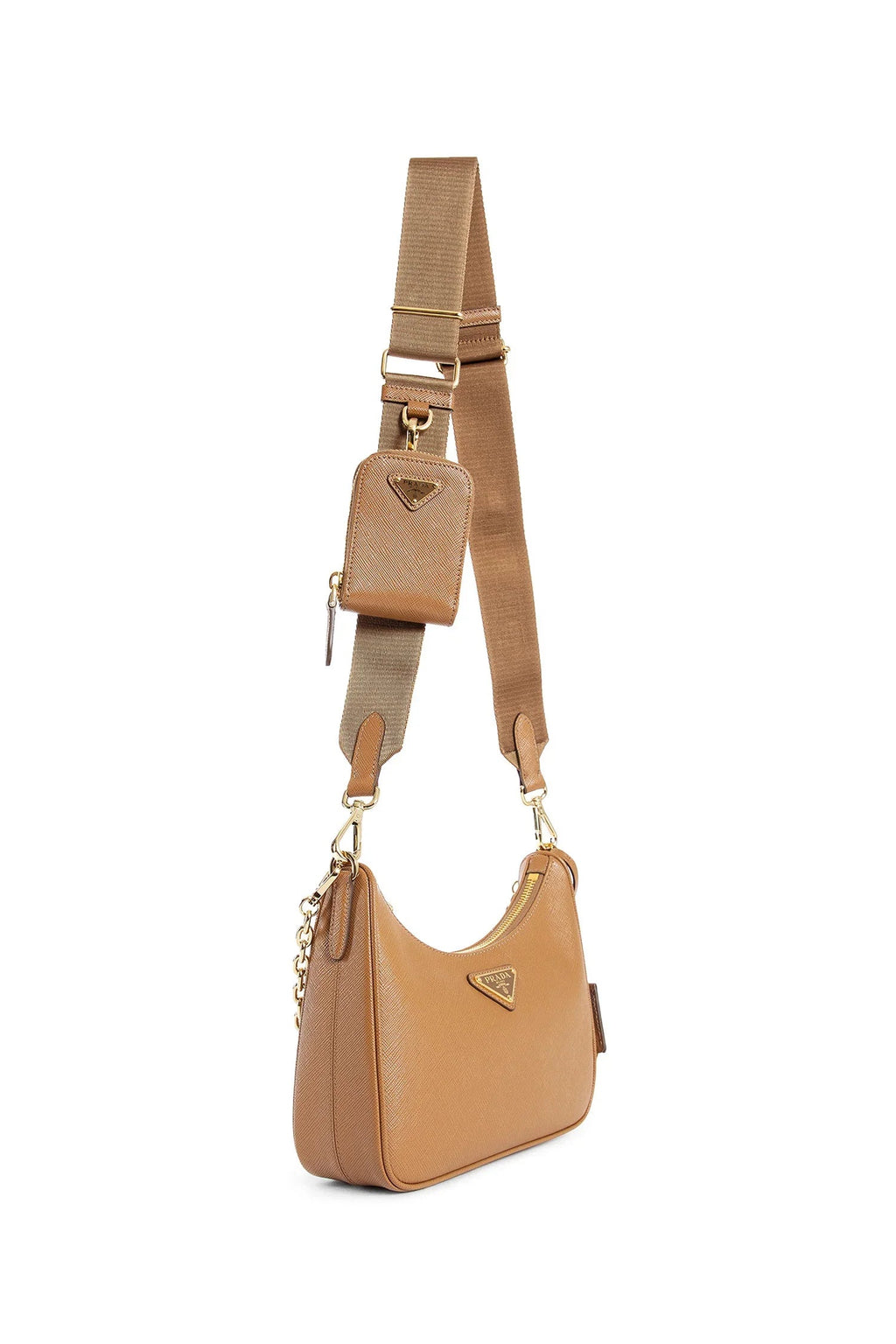 Woman Brown Crossbody Bags Prada – Гарантія оригінальності – вид ззаду