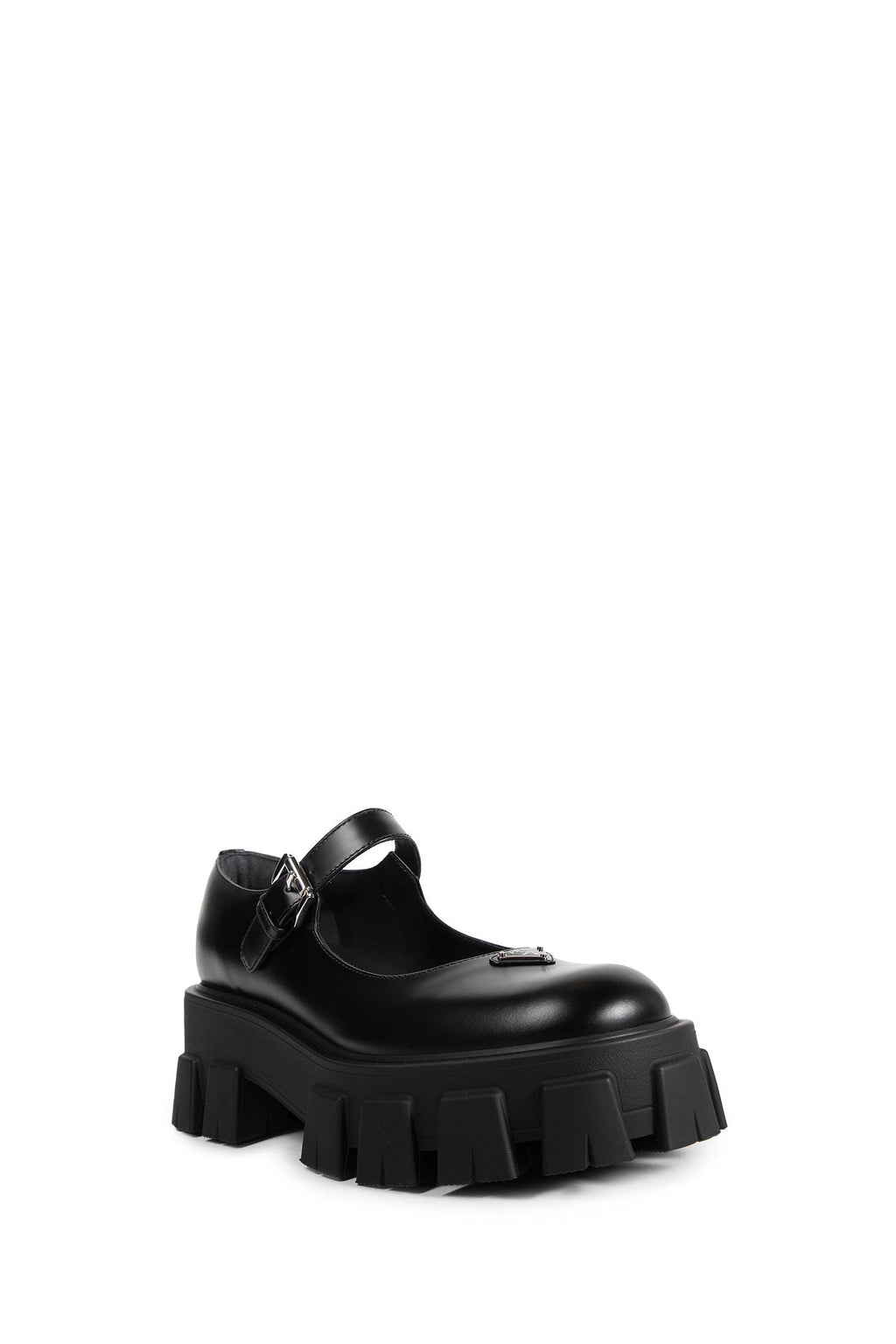 Brushed Leather Monolith Mary Janes Prada оригінал – Купити в Україні – вид ззаду