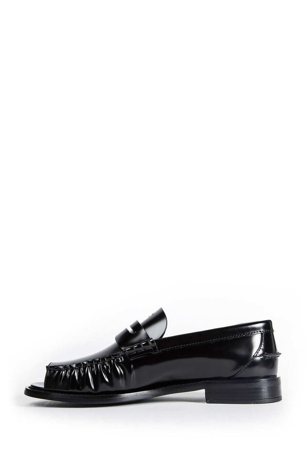 Brushed Leather Peep Toe Loafers Prada – Гарантія оригінальності – збільшений вид