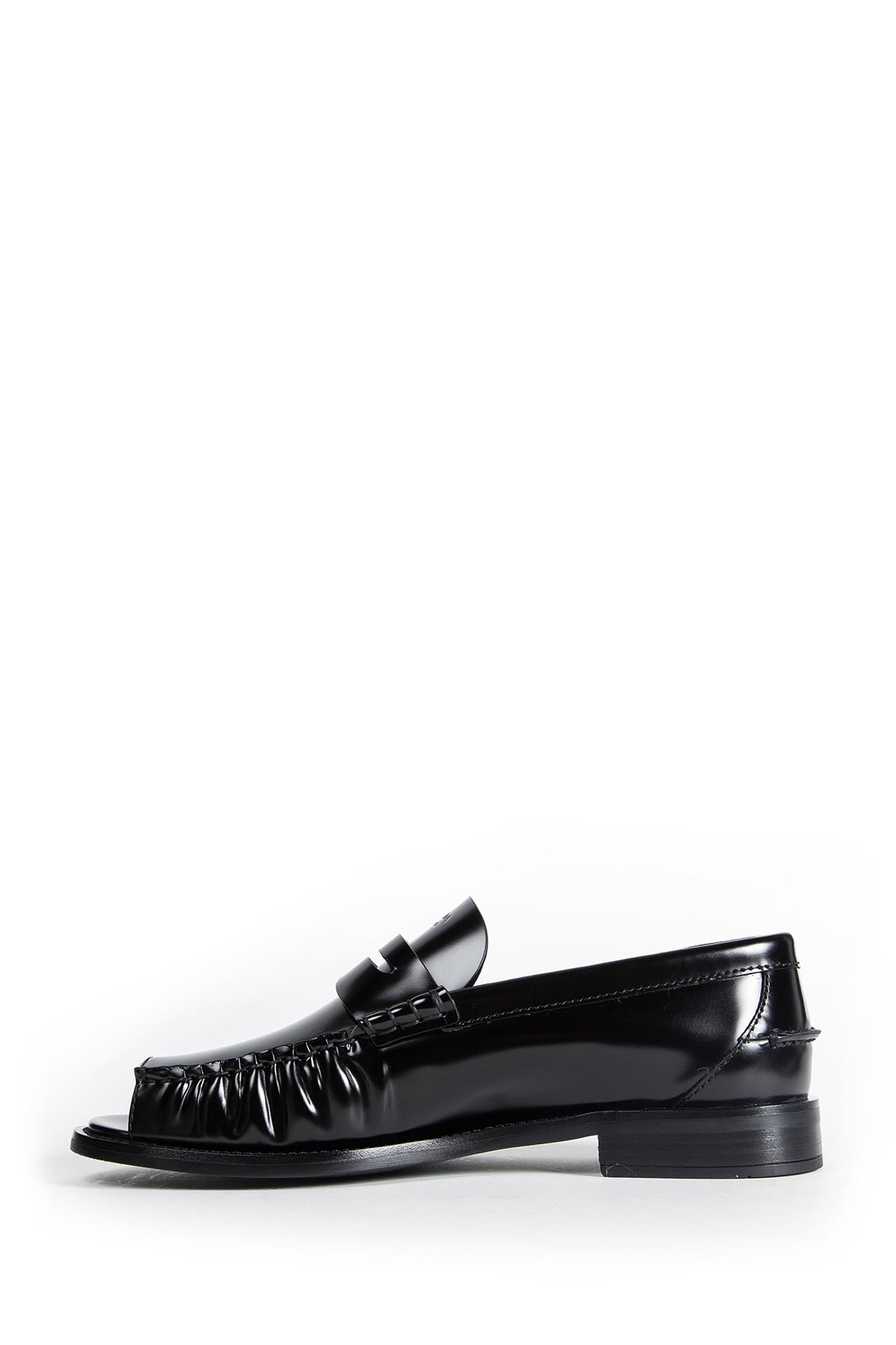 Brushed Leather Peep Toe Loafers Prada – Гарантія оригінальності – збільшений вид