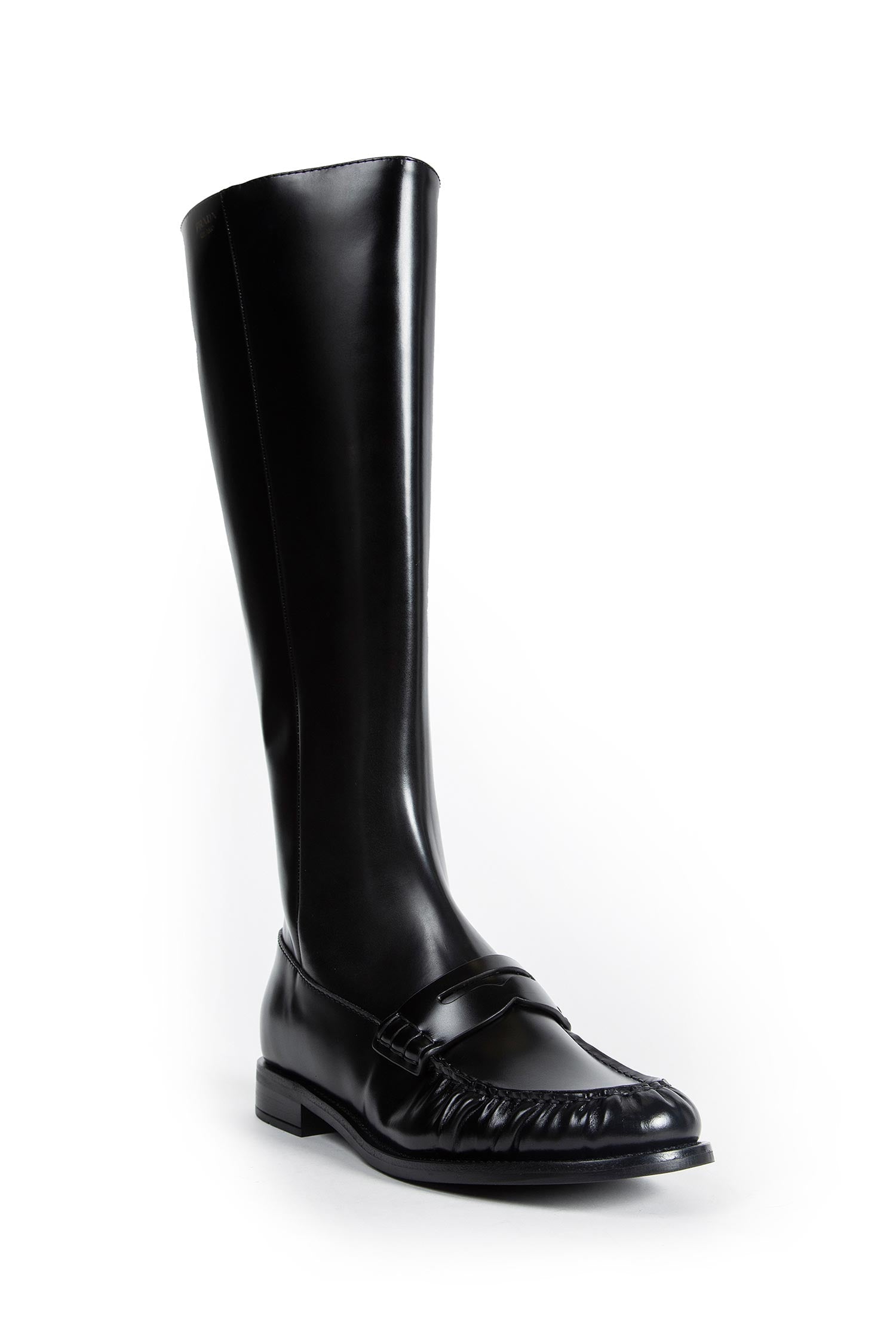Оригінальна Leather Loafer Boots Prada – вид ззаду