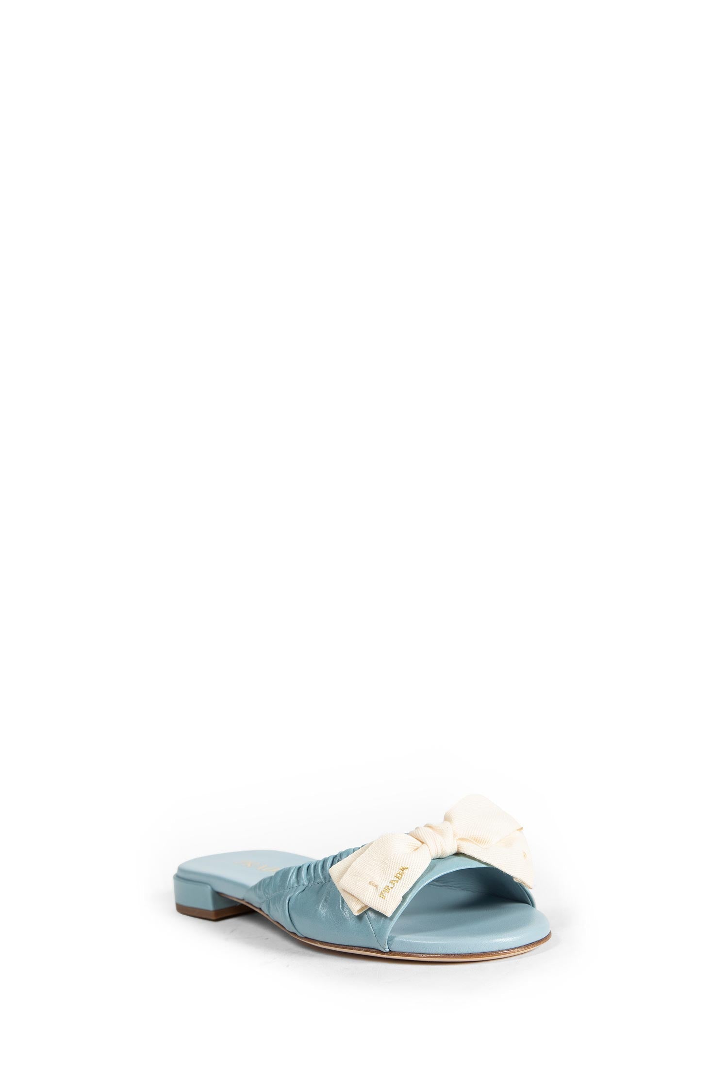 Leather Bow Embellished Sandals Prada – Гарантія оригінальності – вид ззаду