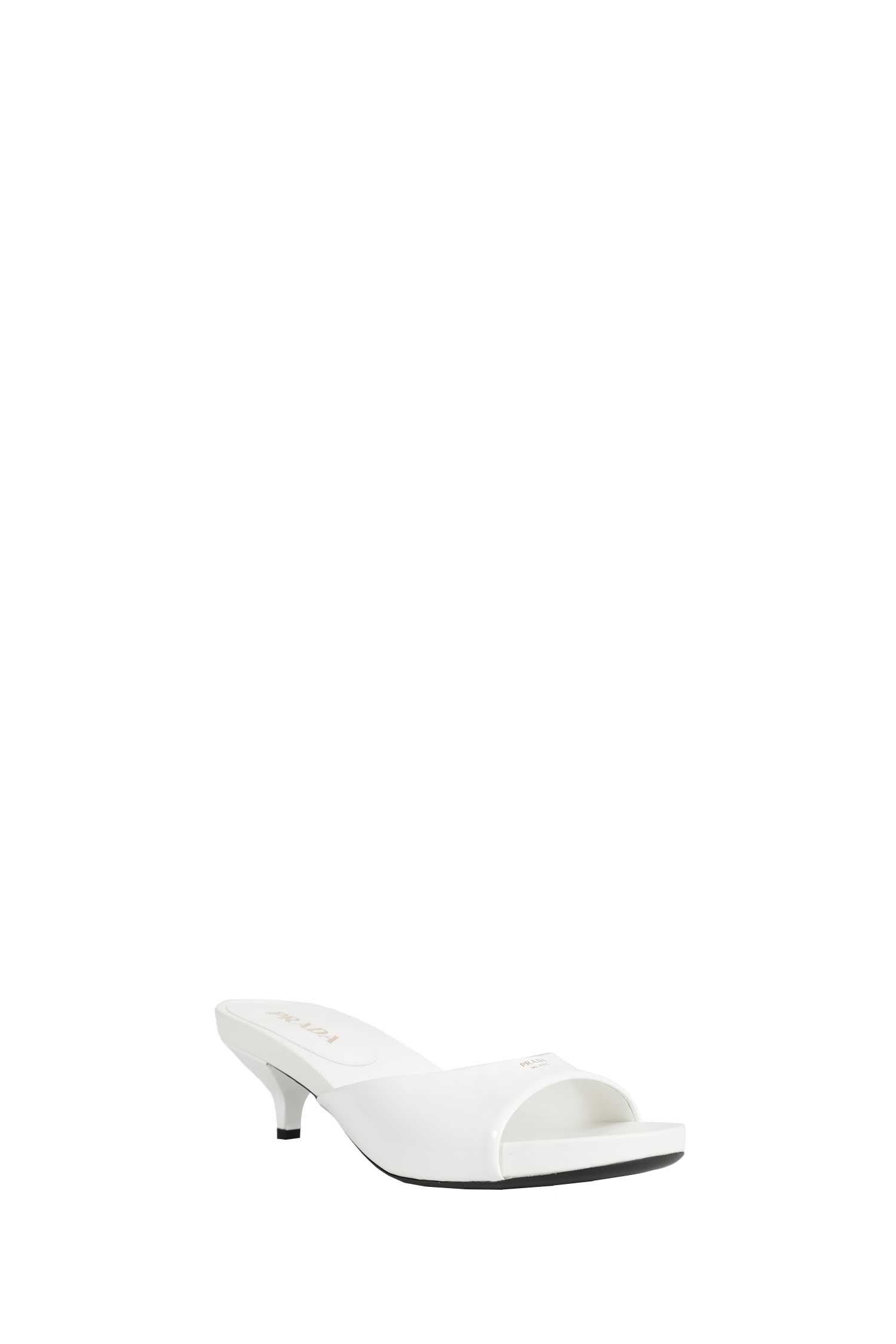 Оригінальна Patent Leather Kitten Heel Sandals Prada – вид ззаду