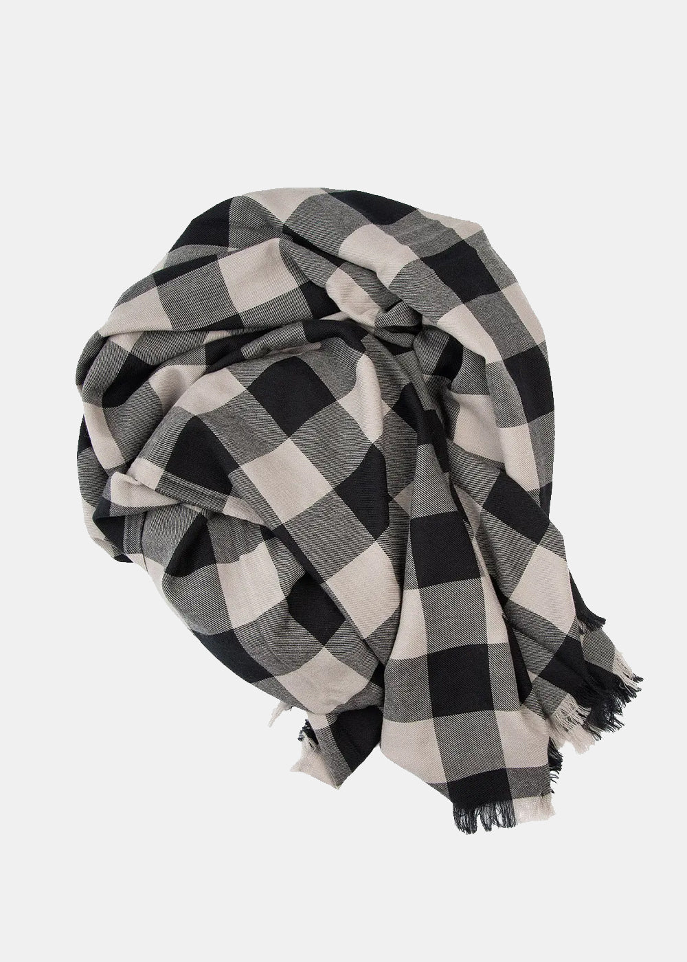 Black And White Checked Wool Scarf Rick owens – Гарантія оригінальності – боковий вид