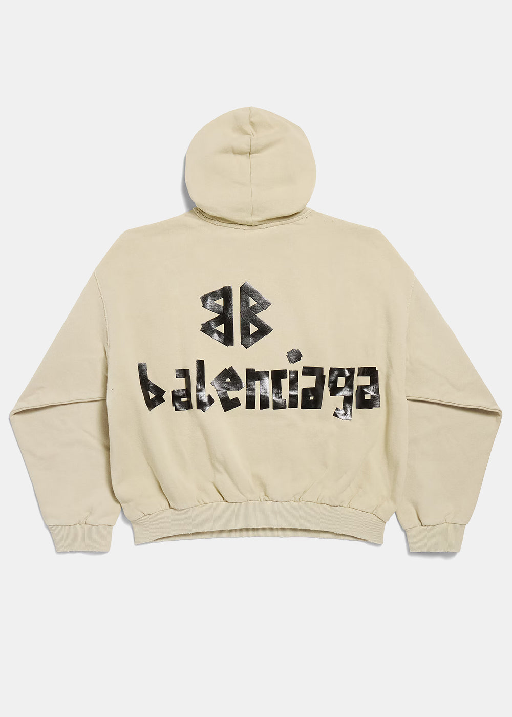 Оригінальна Beige Ripped Pocket Hoodie Balenciaga – вид ззаду