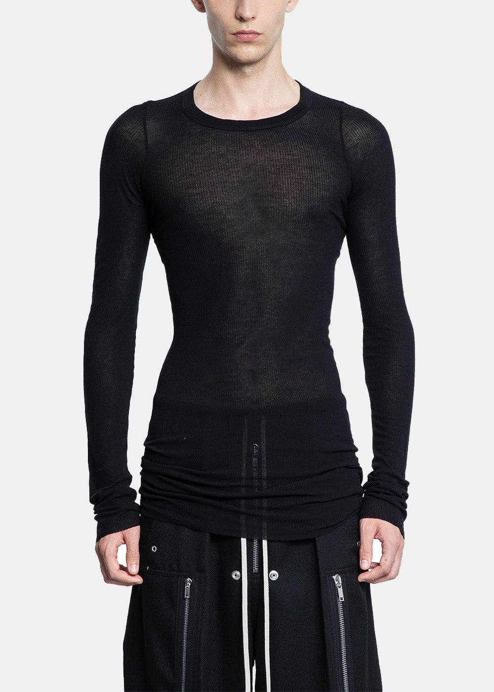 Оригінальна Black Rib Long Sleeve T-Shirt Rick owens – детальний вид