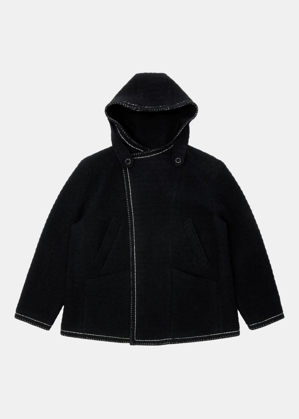 Black Hooded-Neck Long-Sleeve Coat Ader error оригінал – Купити в Україні – боковий вид