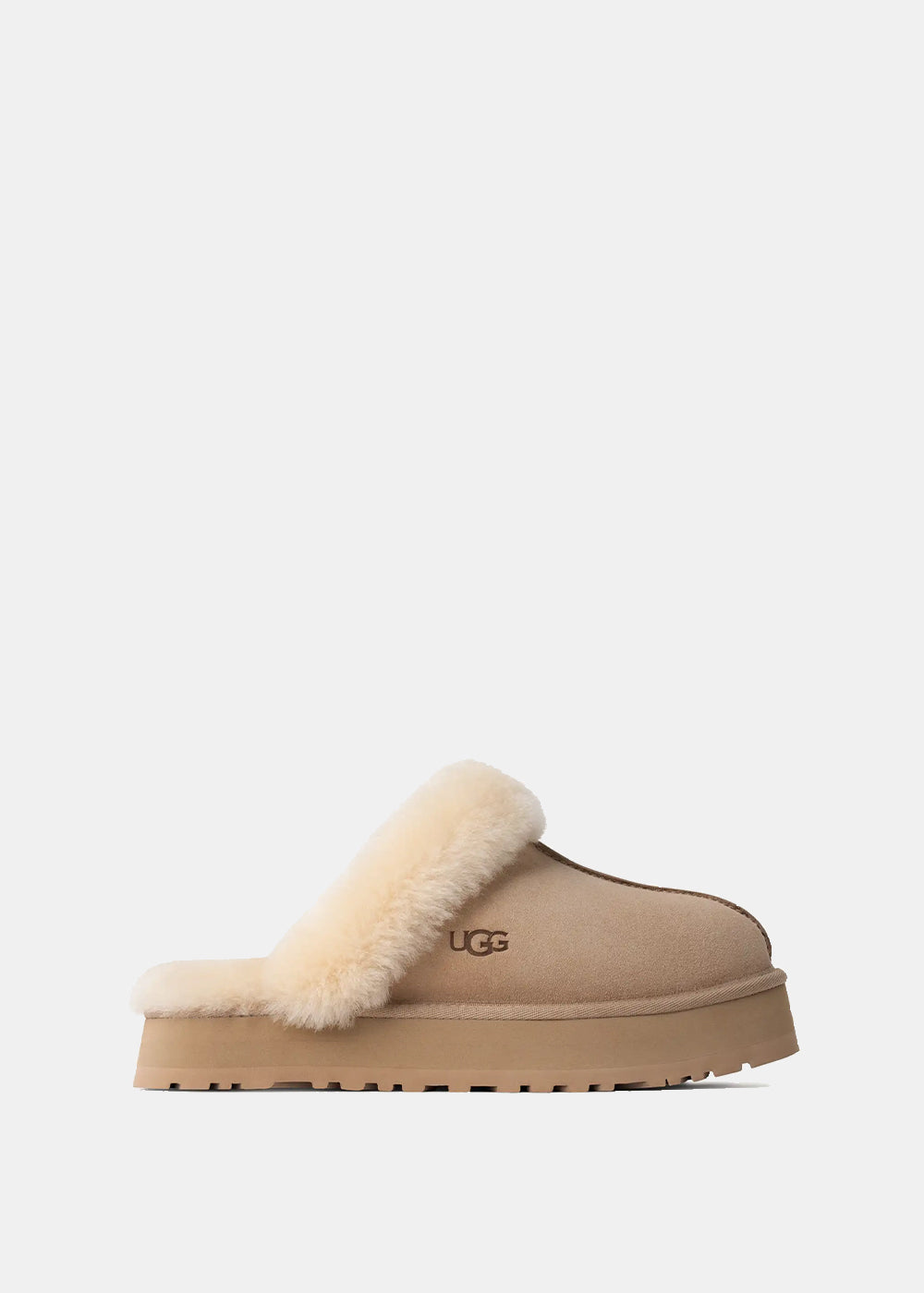 Sand Beige Disquette Slippers Ugg – Гарантія оригінальності – боковий вид