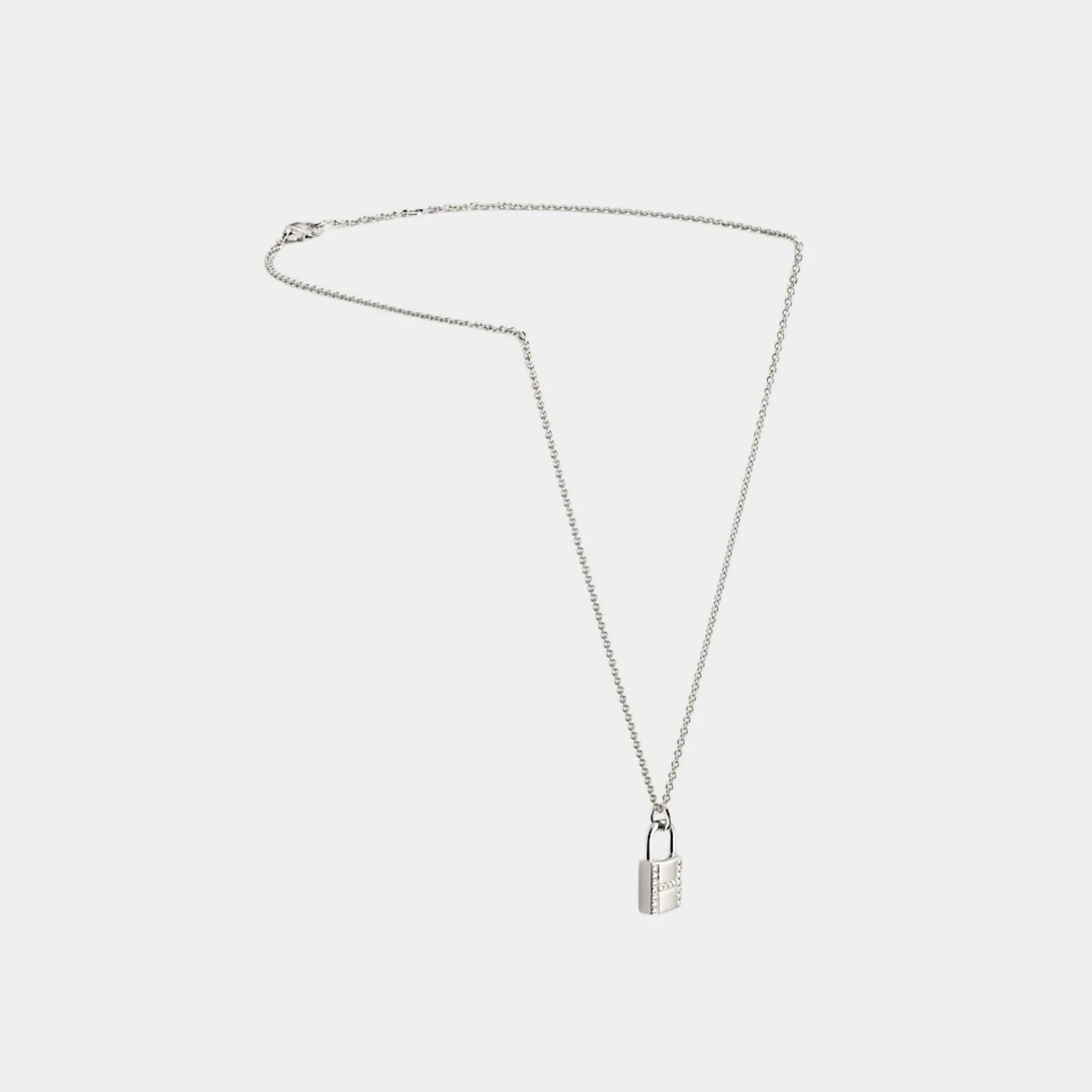 Оригінальна Kelly Padlock Pendant White Gold Hermes – боковий вид