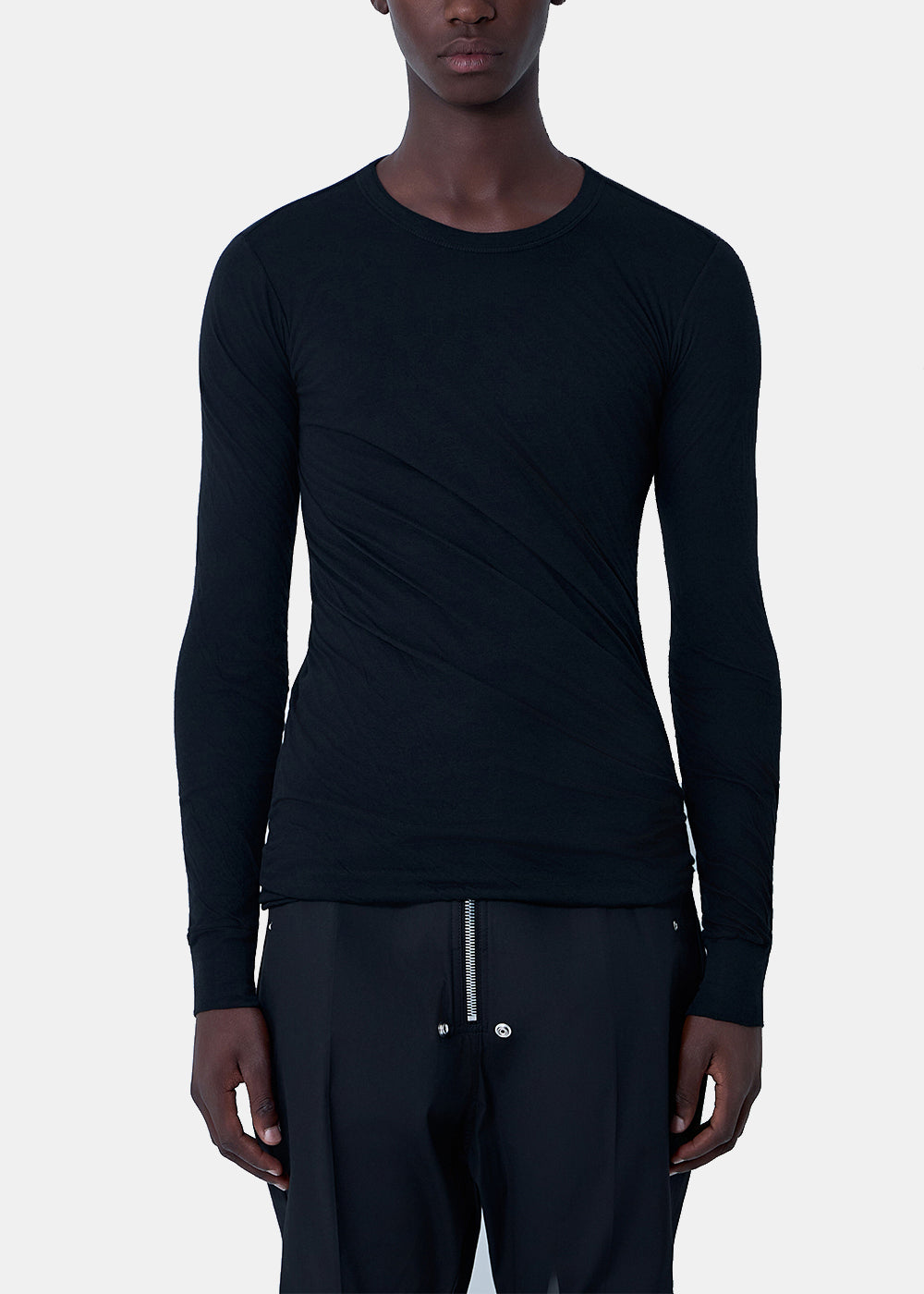 Black Double-Layer Long-Sleeve T-Shirt Rick owens – Гарантія оригінальності – вид ззаду