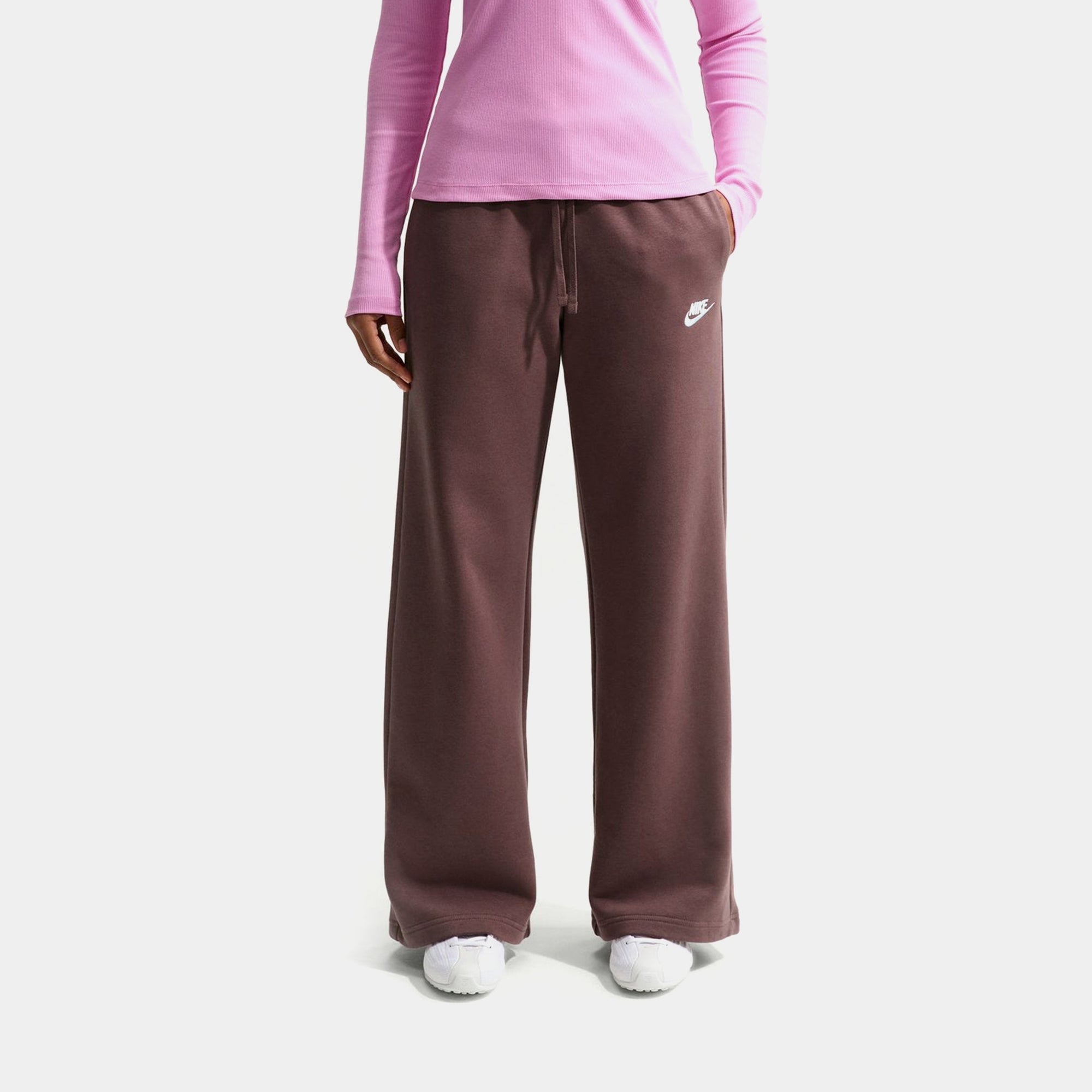 Nsw Club Fleece MID Rise Wide Leg Womens Sweatpants Nike оригінал – Купити в Україні – боковий вид