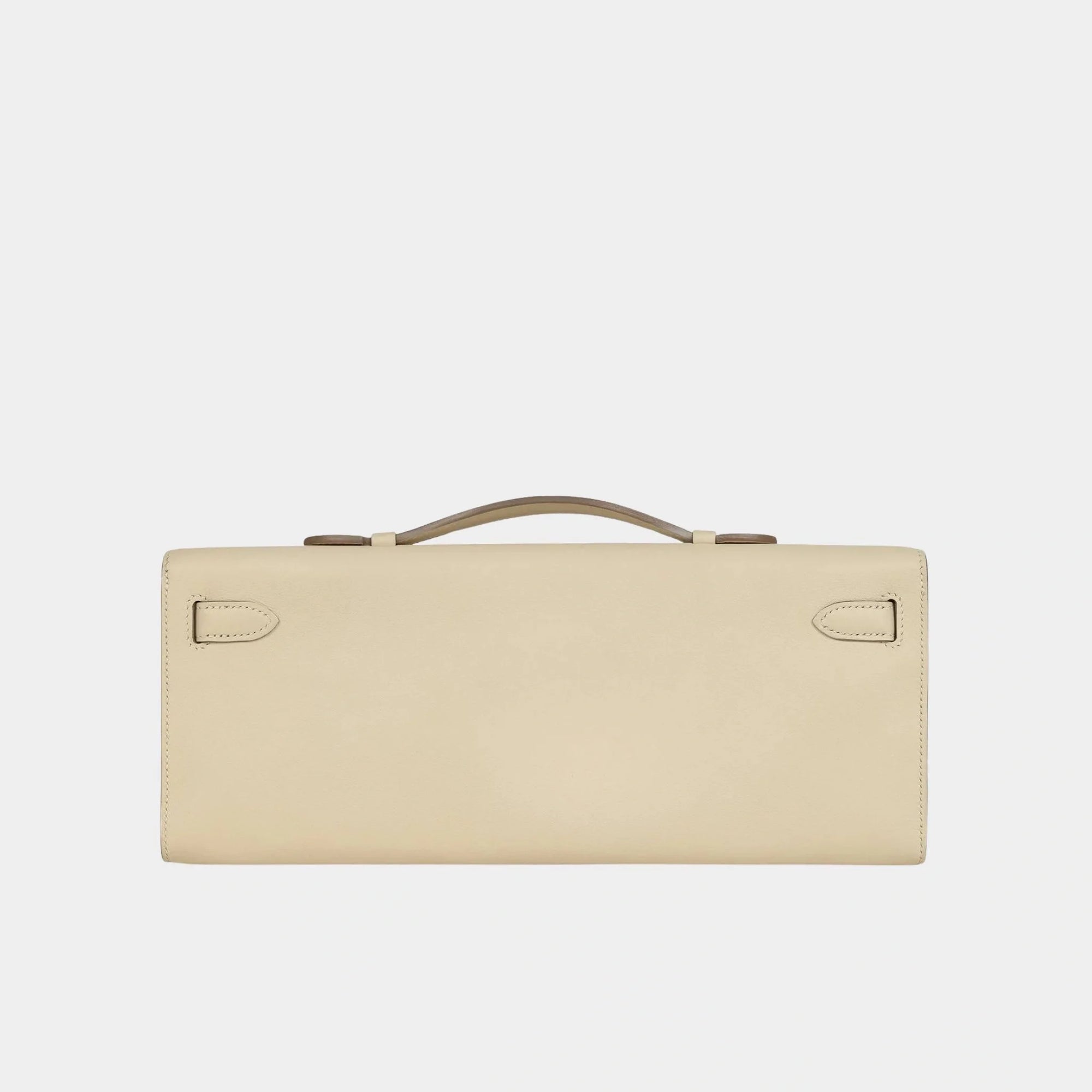 Kelly Cut Clutch Swift Craie Ghw Hermes – Гарантія оригінальності – вид ззаду