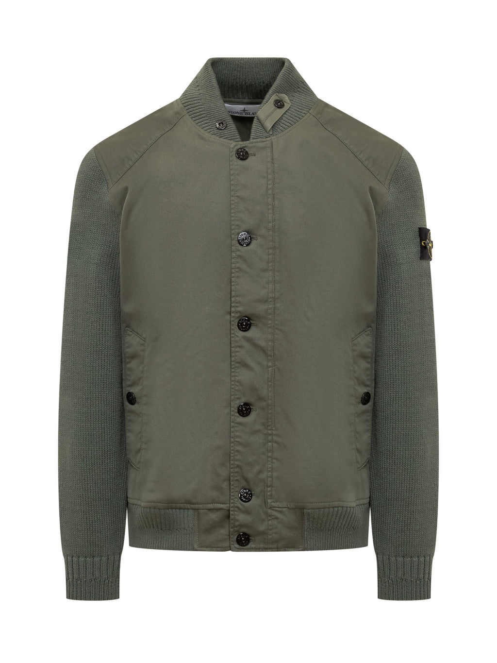 Оригінальна Bomber Jacket With Knitted Sleeves Stone island – боковий вид