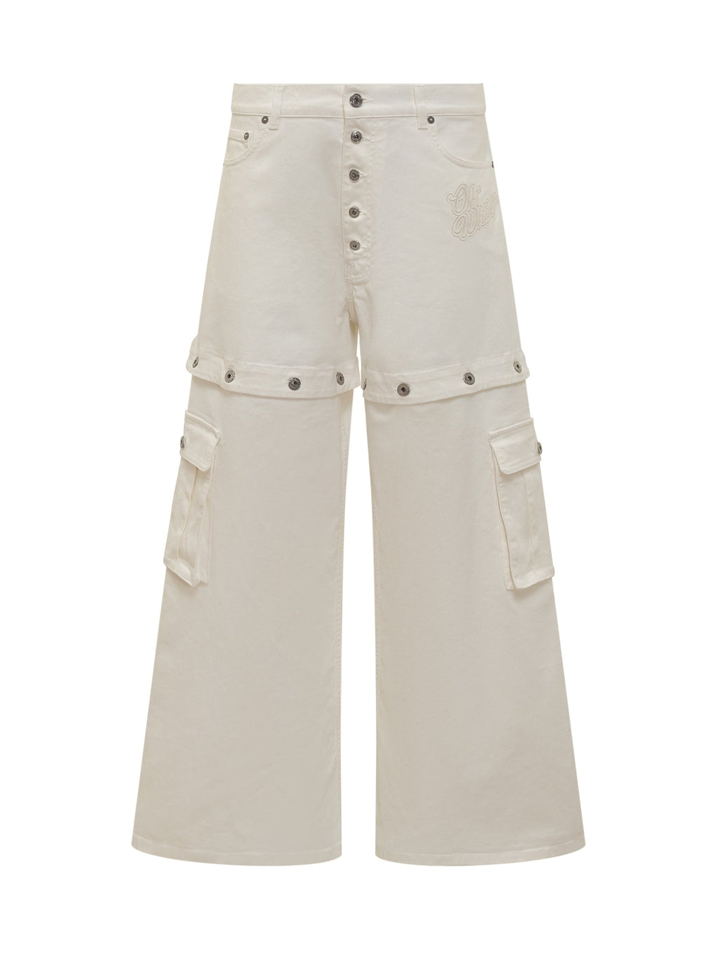 Super Baggy Jeans With 90s Logo. Off-white – Гарантія оригінальності – боковий вид
