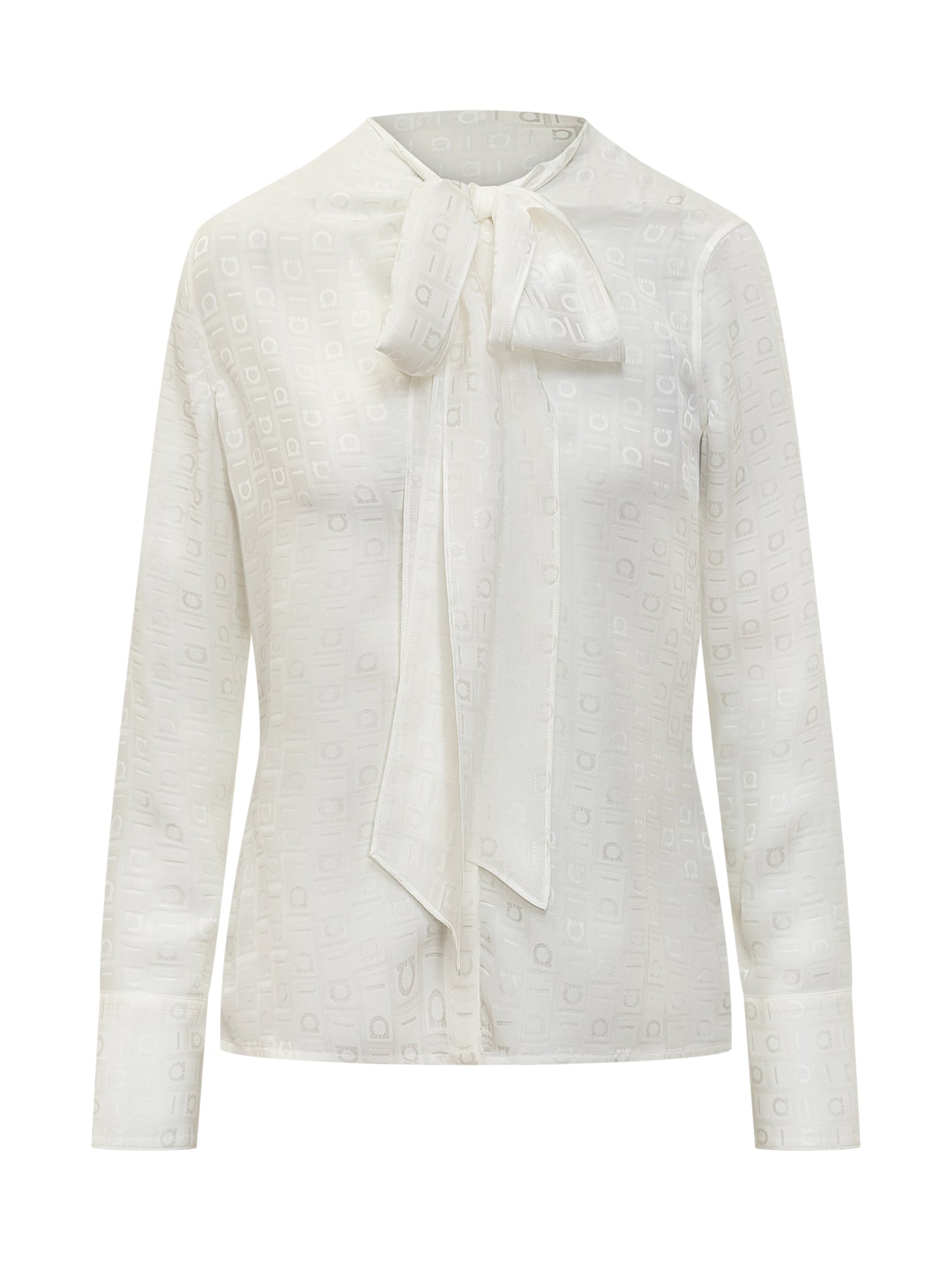 Оригінальна Silk Shirt With Logo Salvatore ferragamo – боковий вид