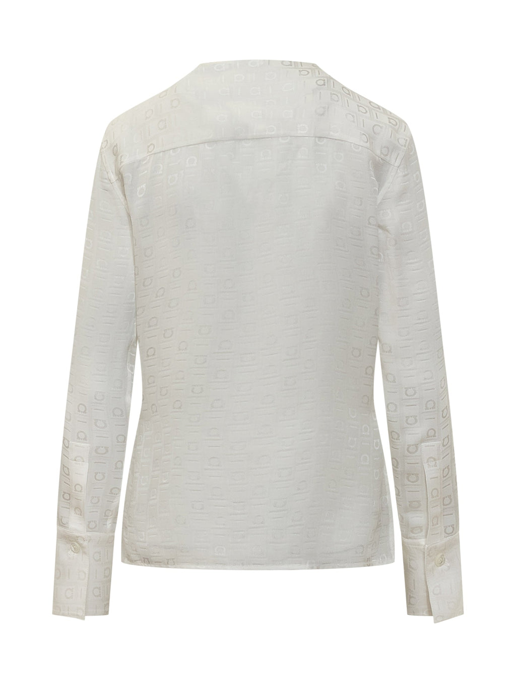 Оригінальна Silk Shirt With Logo Salvatore ferragamo – вид ззаду