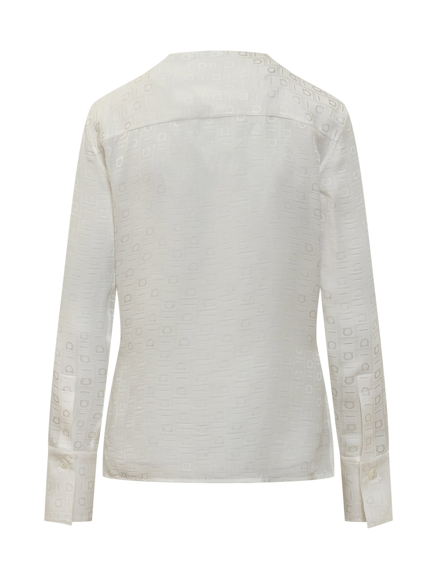 Оригінальна Silk Shirt With Logo Salvatore ferragamo – вид ззаду
