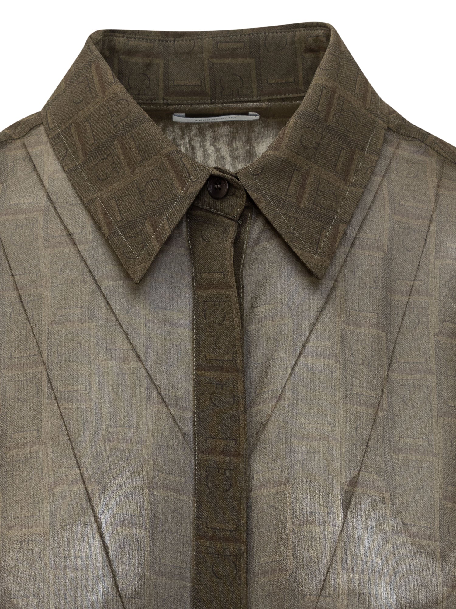 Shirt With Monogram Print Salvatore ferragamo – Гарантія оригінальності – збільшений вид
