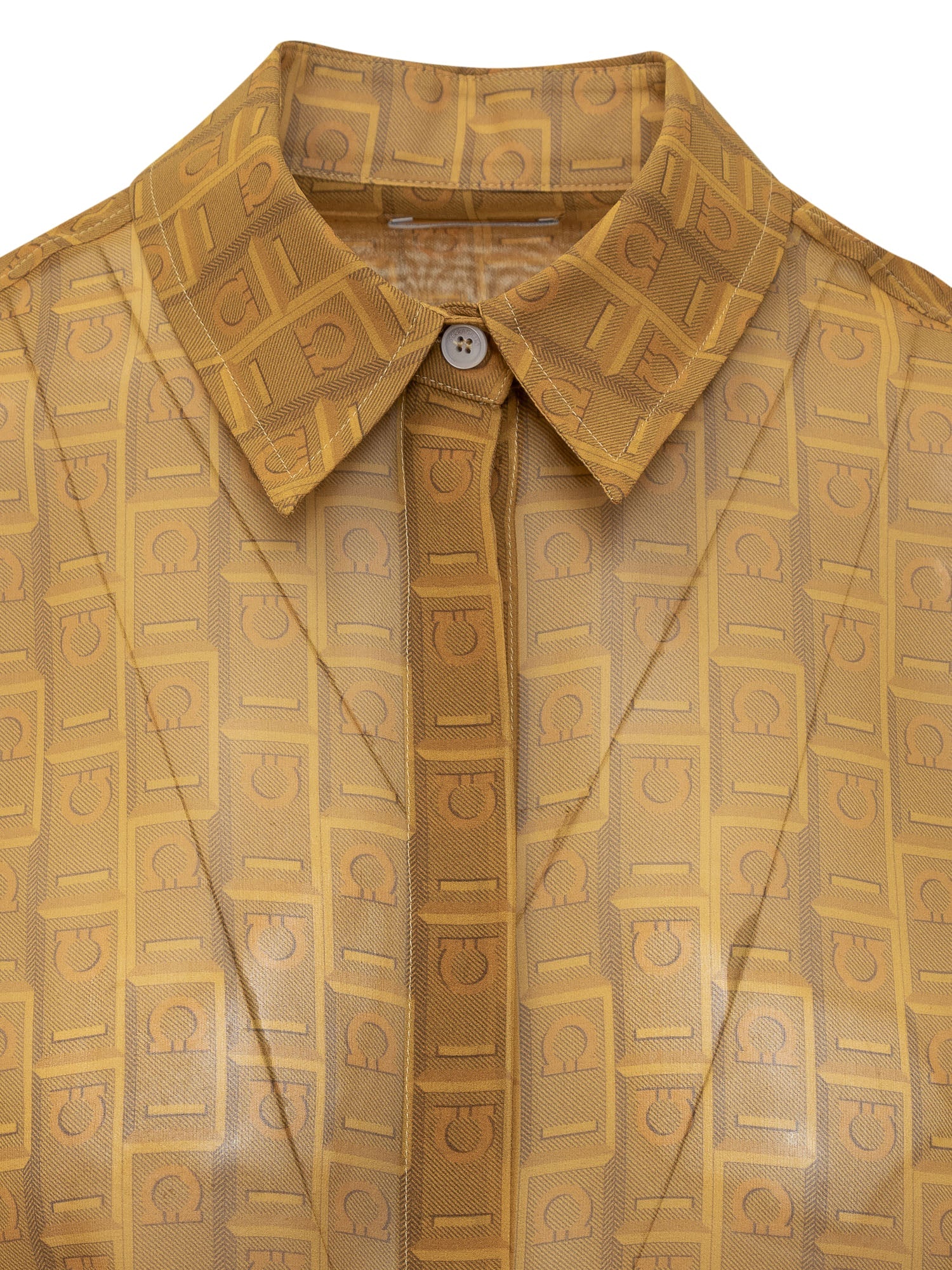 Shirt With Monogram Print Salvatore ferragamo – Гарантія оригінальності – збільшений вид