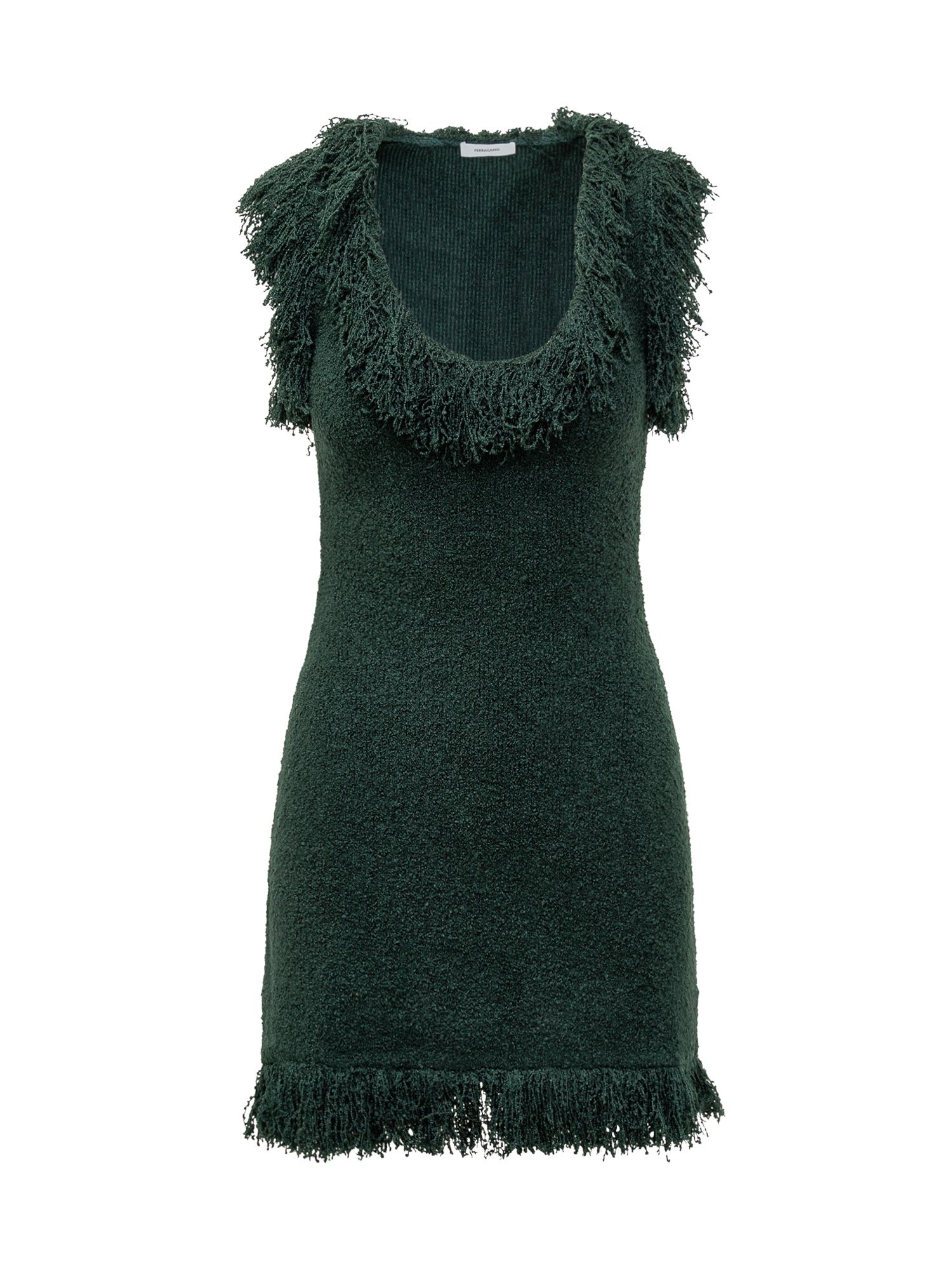 Оригінальна Green Fringe Knit Dress Ferragamo Salvatore ferragamo – боковий вид