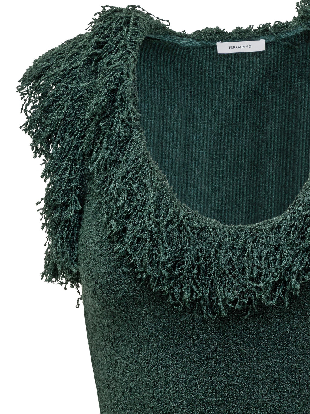 Оригінальна Green Fringe Knit Dress Ferragamo Salvatore ferragamo – збільшений вид