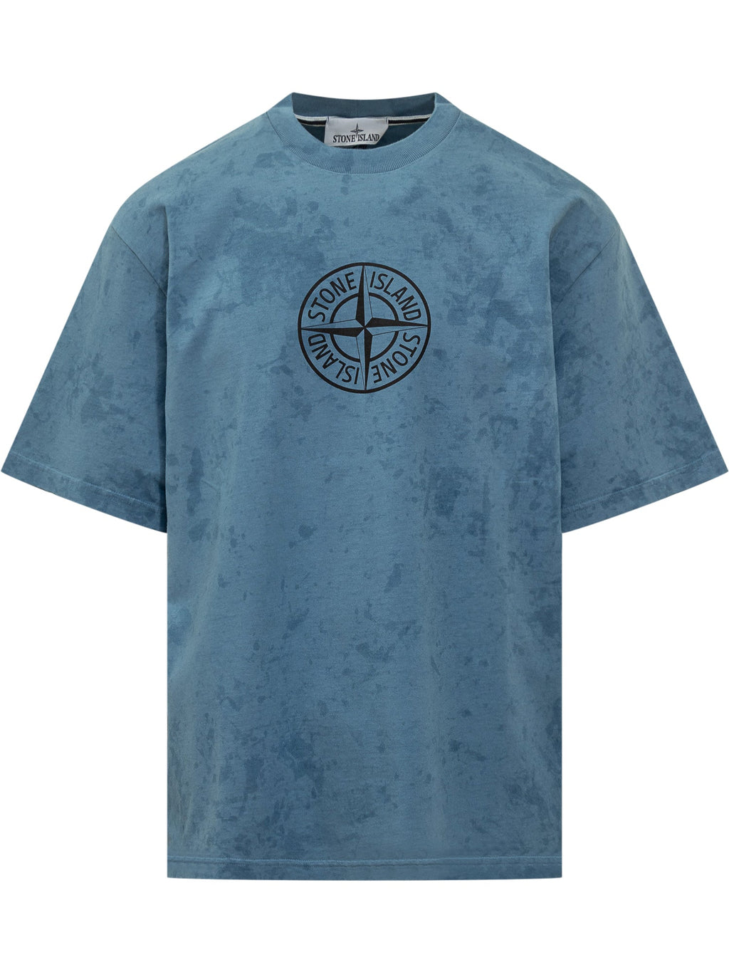 Logo T Shirt Azure Stone island – Гарантія оригінальності – боковий вид