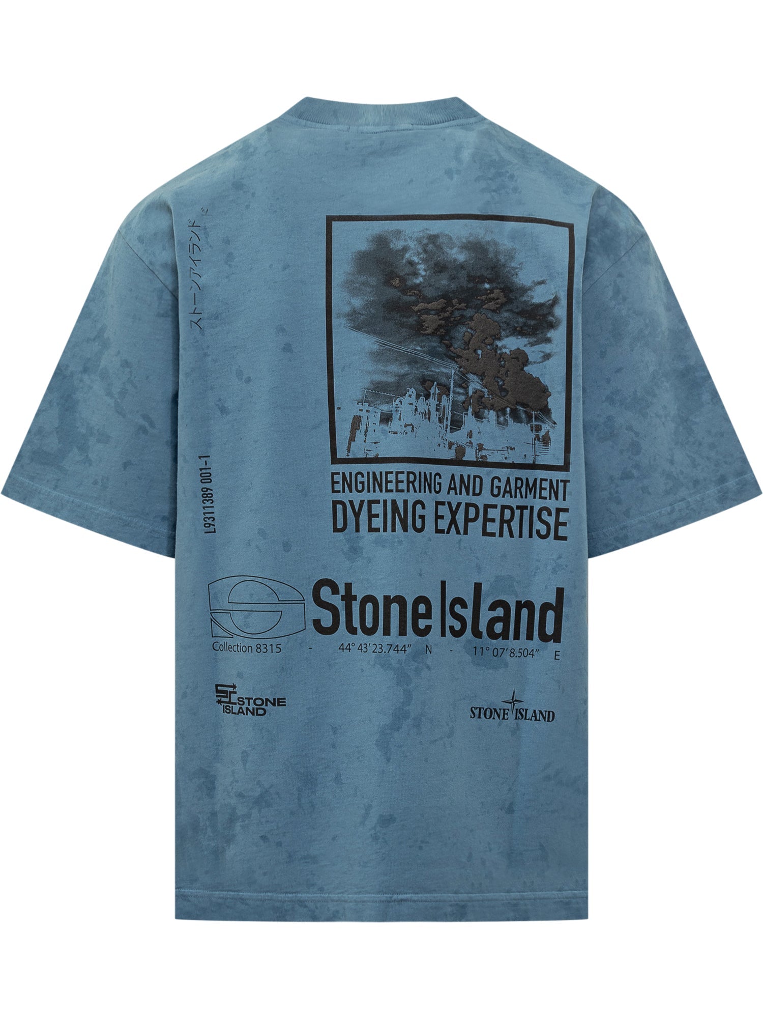 Logo T Shirt Azure Stone island – Гарантія оригінальності – вид ззаду