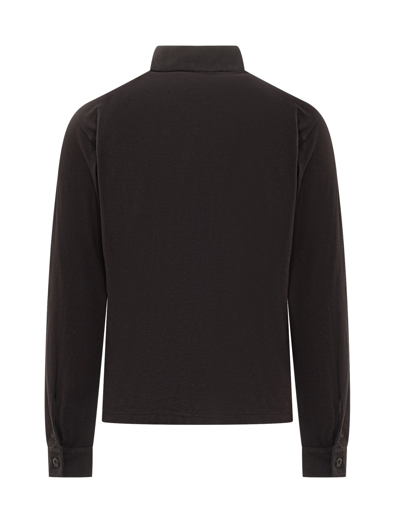 Оригінальна Black Long Sleeve Polo With Logo For Men Stone island – вид ззаду