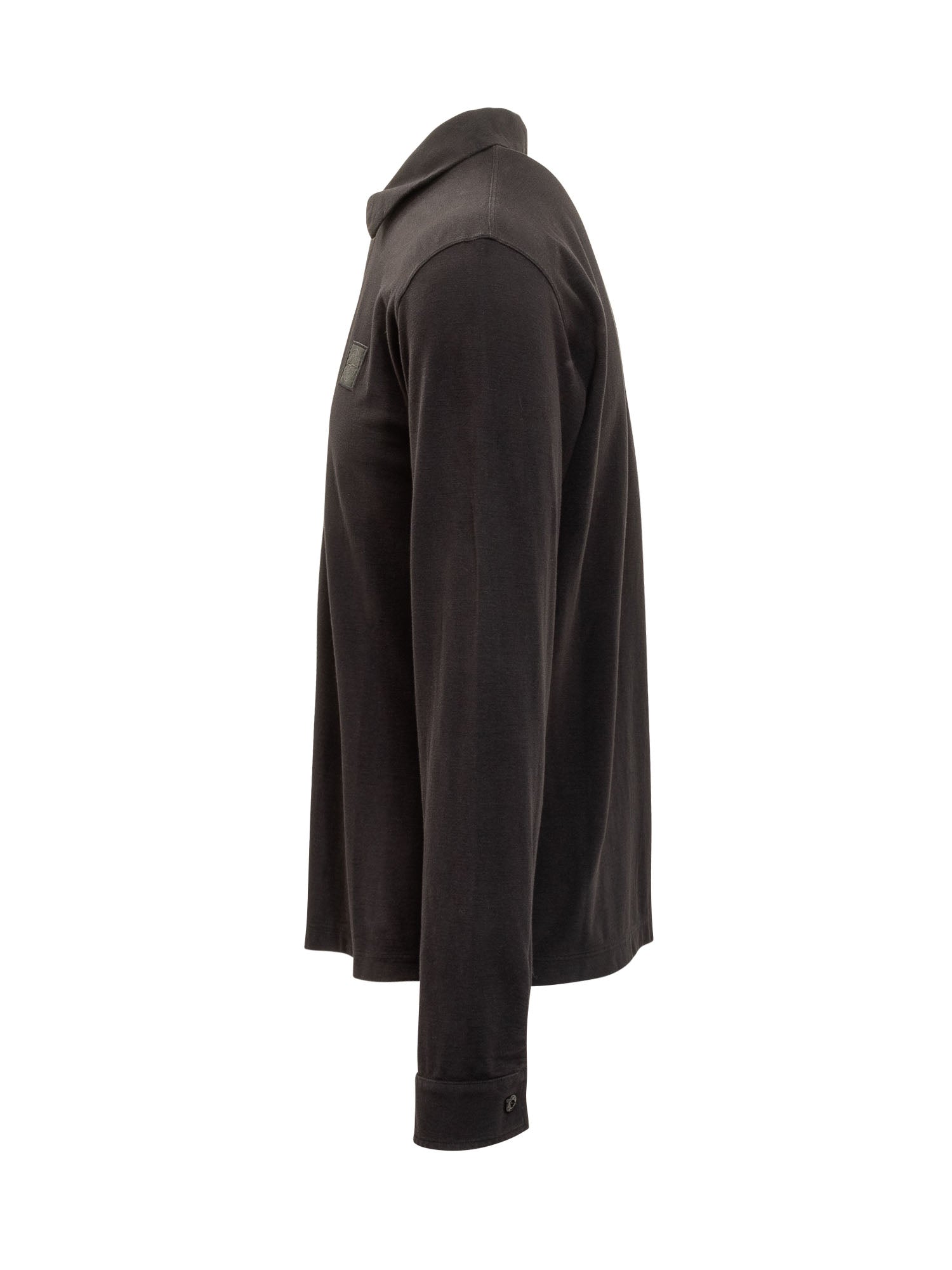 Оригінальна Black Long Sleeve Polo With Logo For Men Stone island – детальний вид