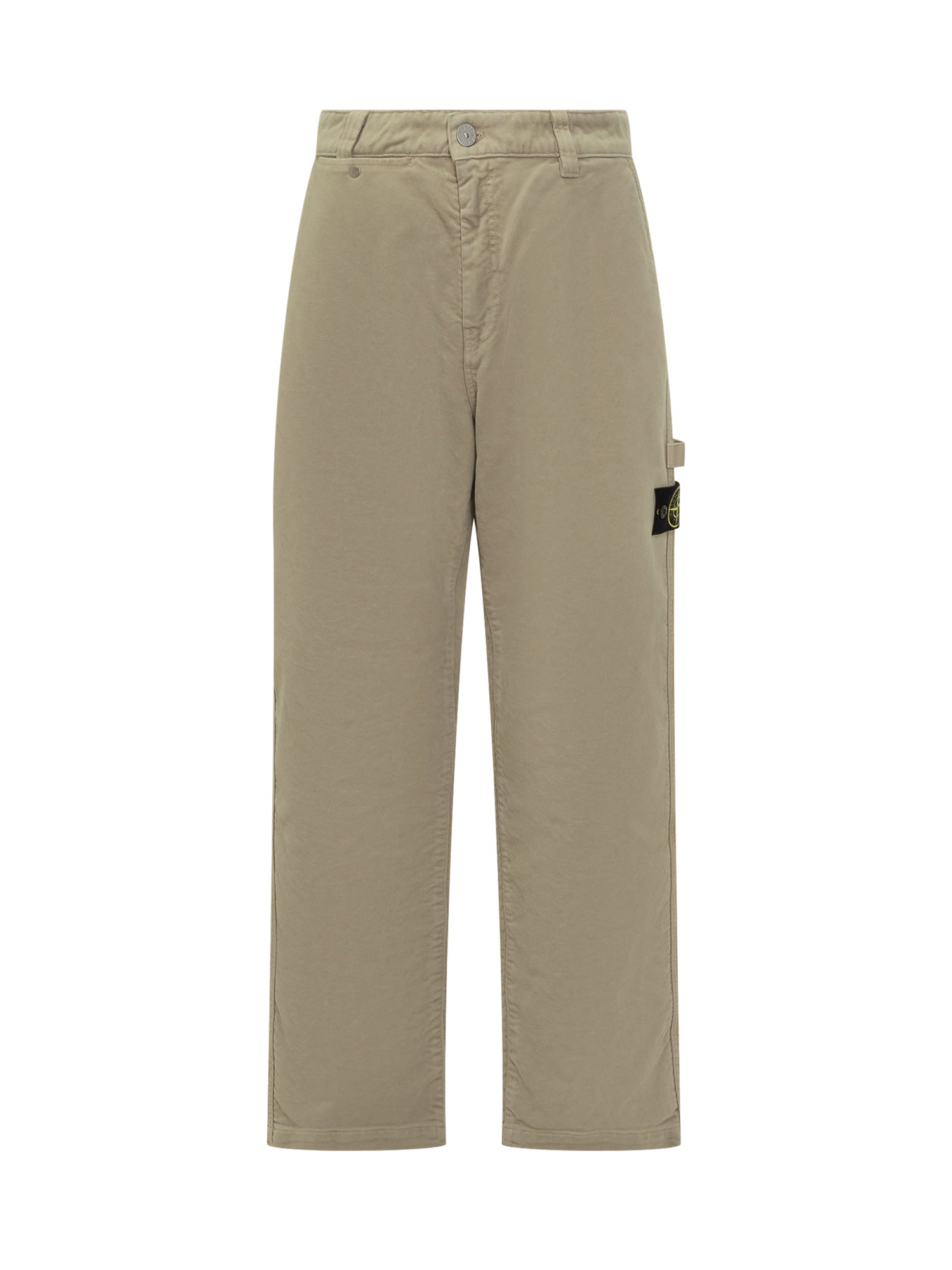 Beige Cotton Pants Stone island оригінал – Купити в Україні – боковий вид