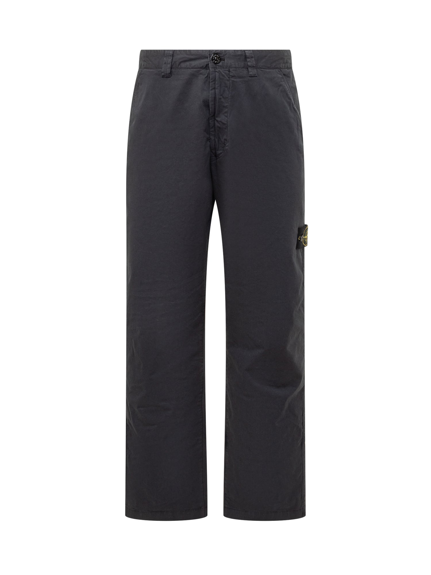 Black Cotton Trousers With Logo Stone island оригінал – Купити в Україні – боковий вид