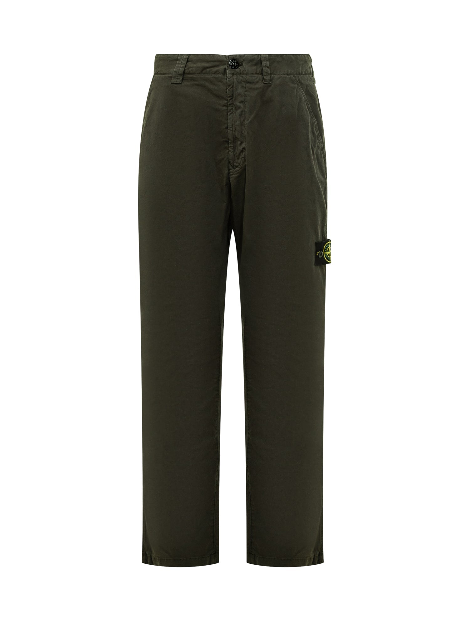 Green Cotton Pants Stone island оригінал – Купити в Україні – боковий вид