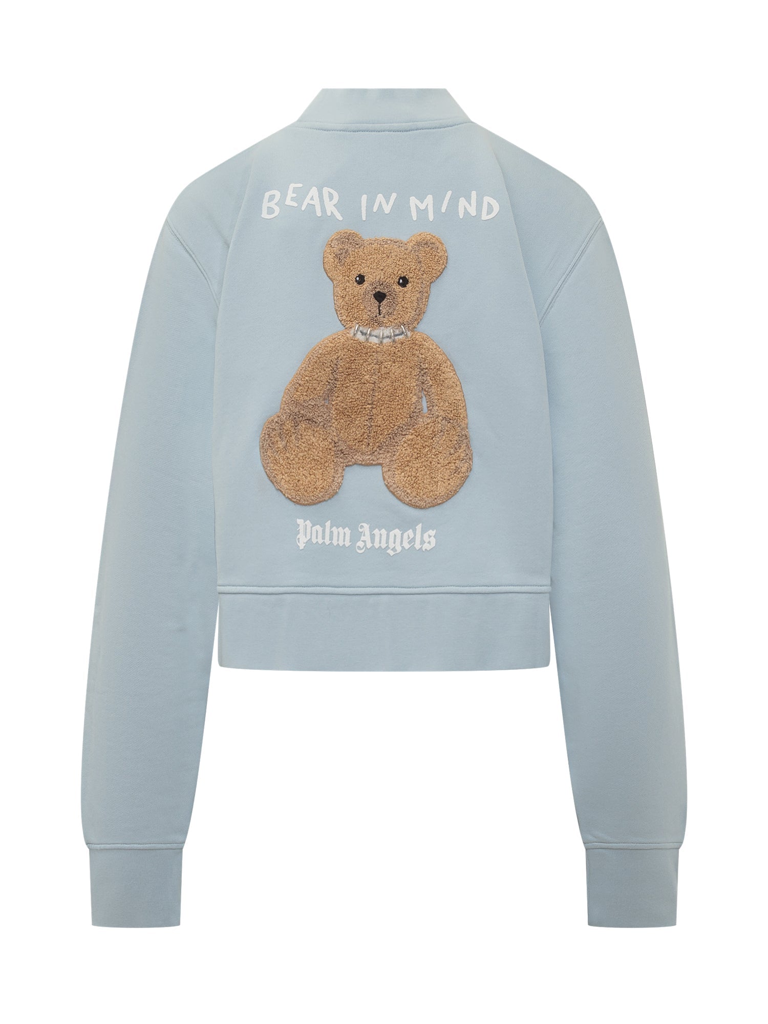 Оригінальна Light Blue Sweatshirt With Embroidered Teddy Palm angels – вид ззаду