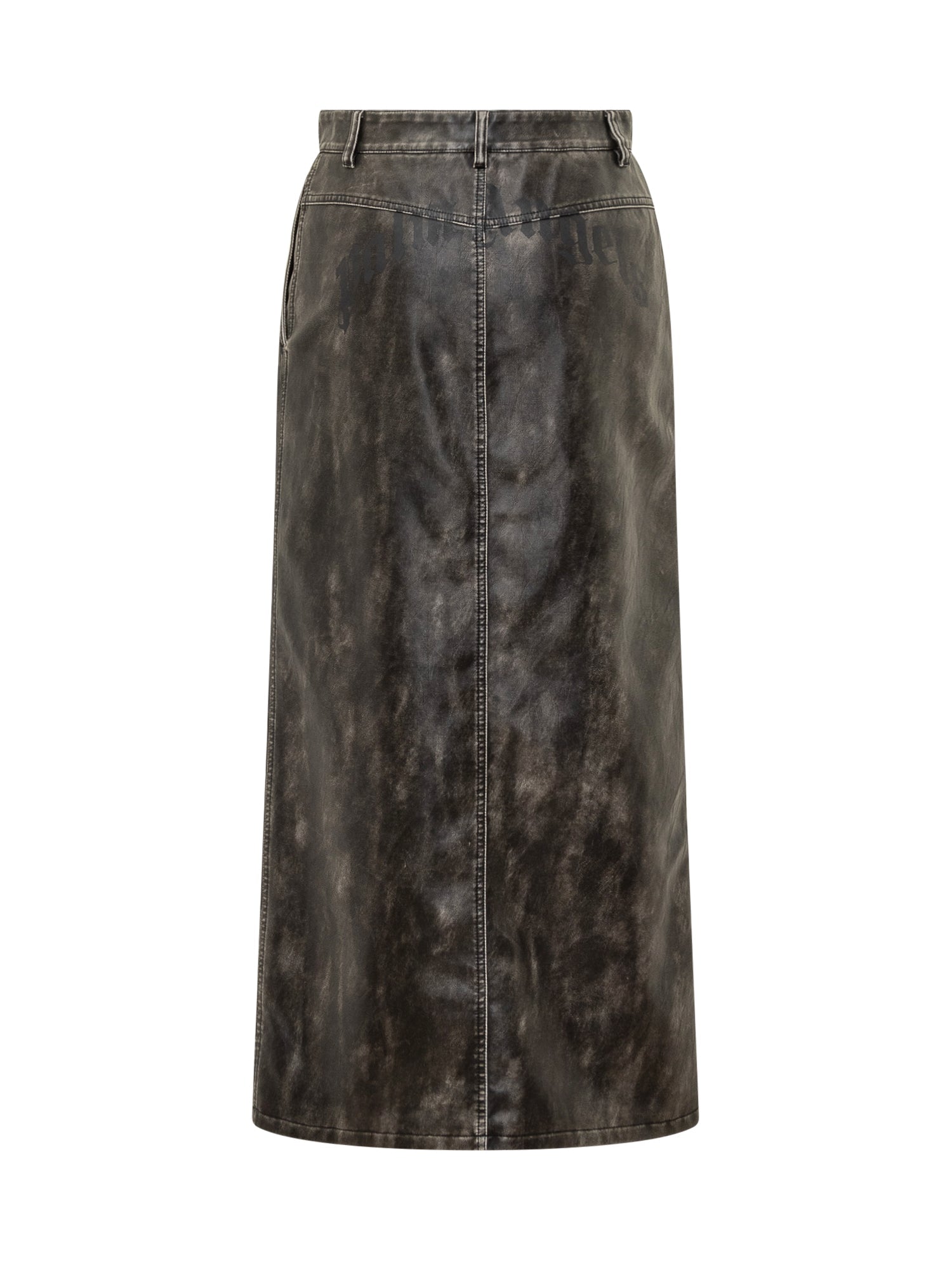 Vintage Effect Faux Leather MIDI Skirt Palm angels оригінал – Купити в Україні – вид ззаду